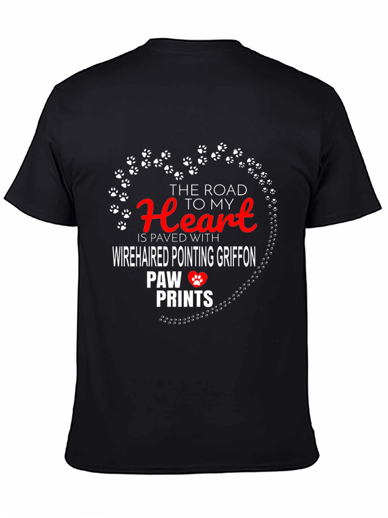 Wirehaired Griffon Paw Print Heart T-Shirt
