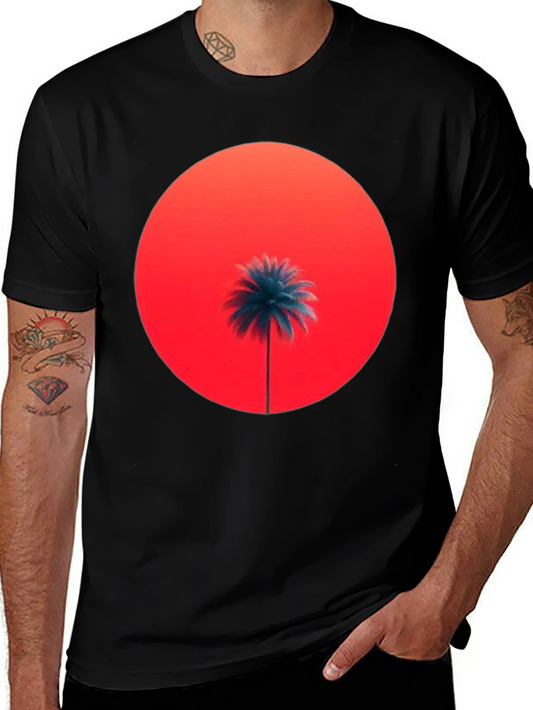 Sunset Palm Graphic Tee - Stylish Comfort