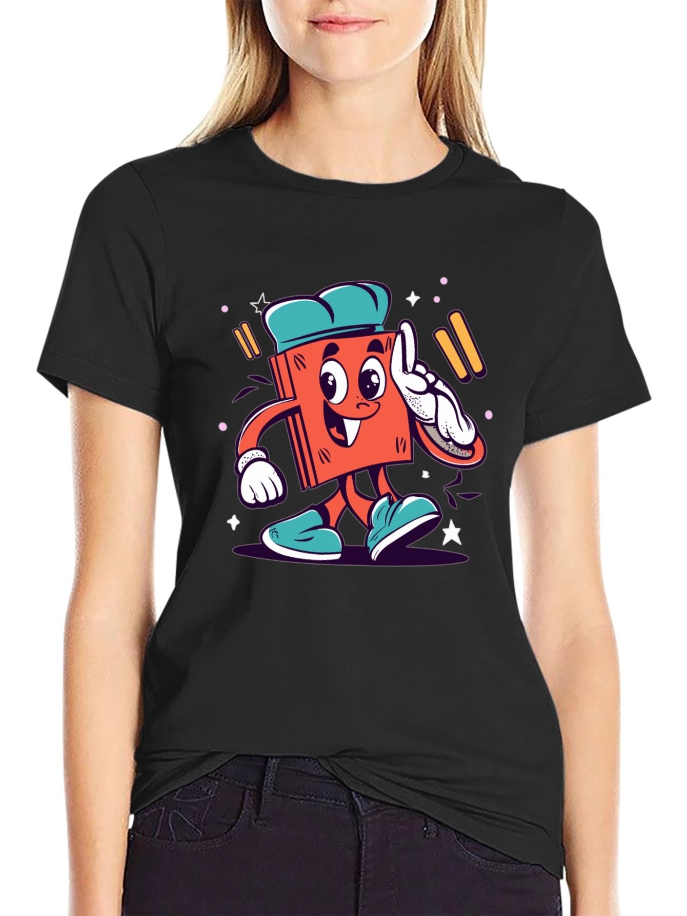 Cartoon Book Character Graphic Tee