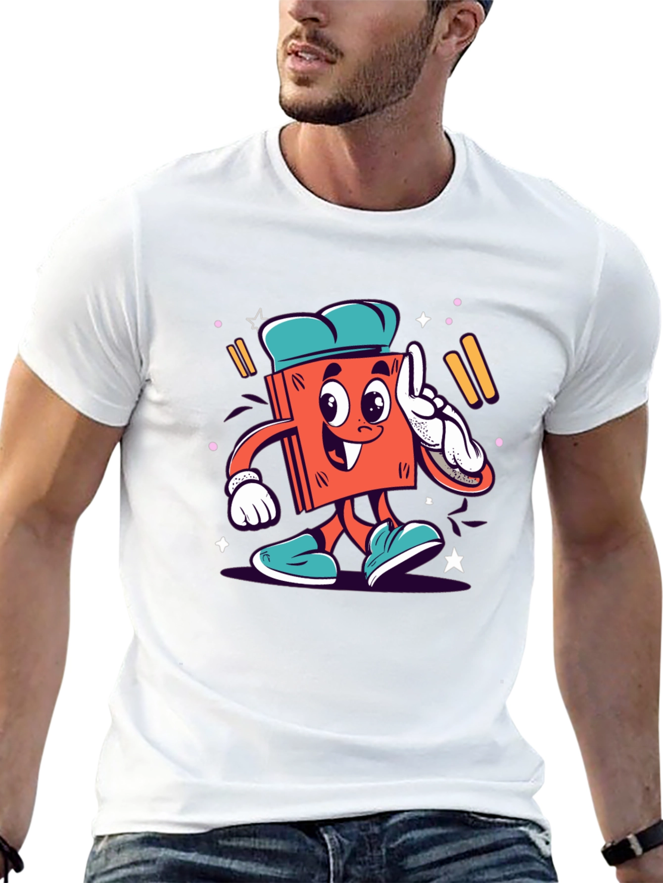 Cartoon Book Character Graphic Tee