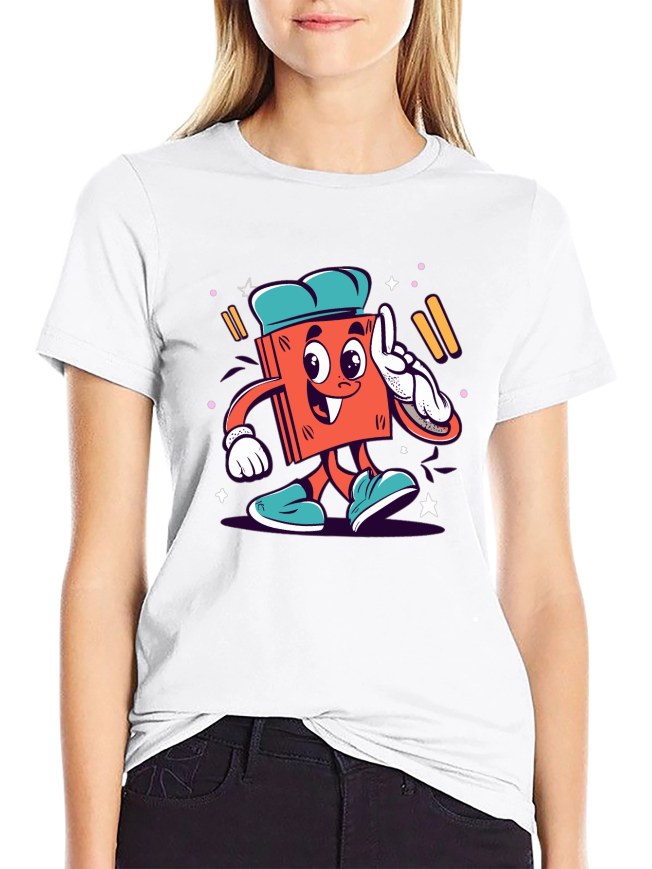 Cartoon Book Character Graphic Tee