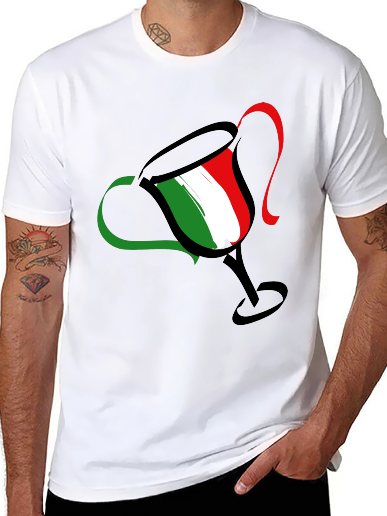Italian Pride Tee - Trophy Design - Black T-Shirt