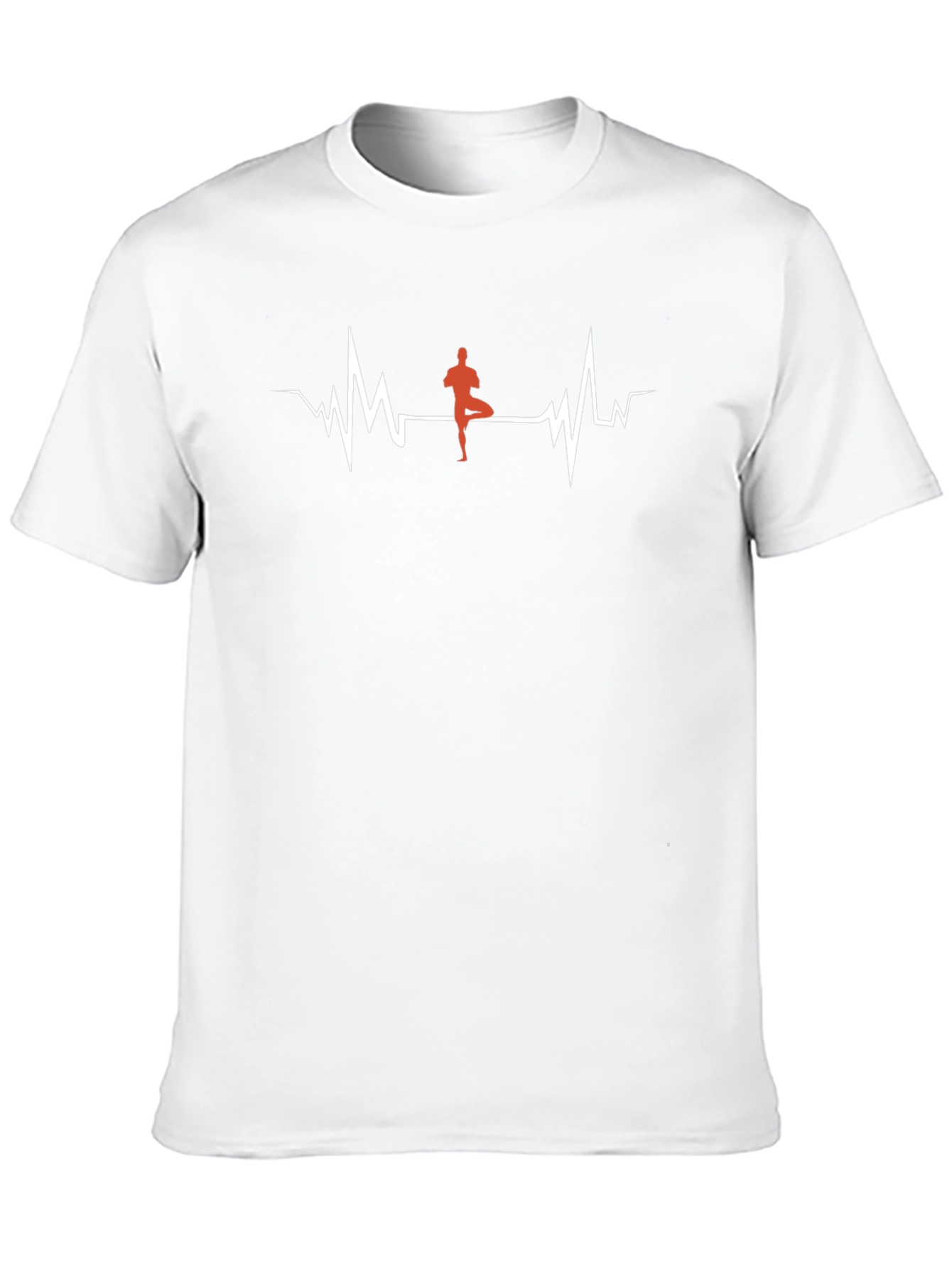 Yoga Heartbeat Graphic Tee - Black Cotton T-Shirt