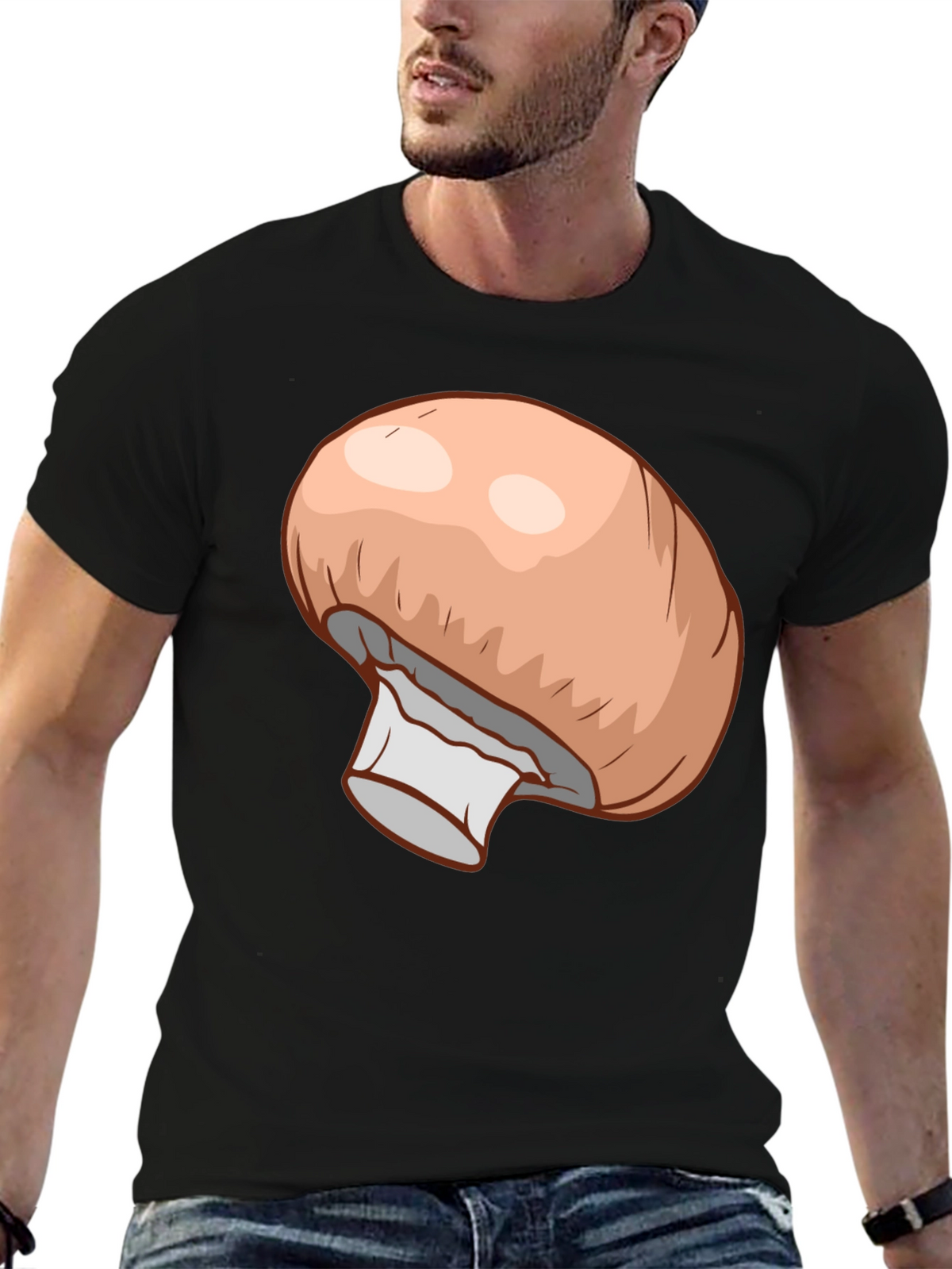 Mushroom Graphic Black T-Shirt