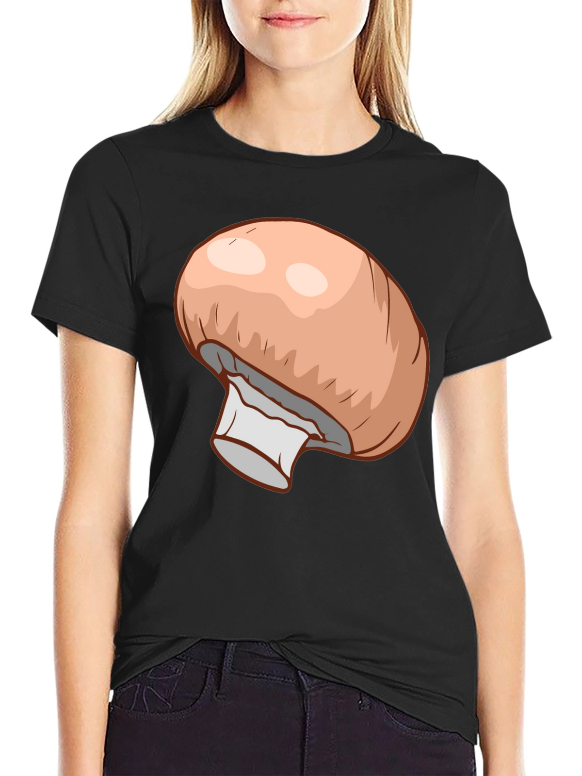 Mushroom Graphic Black T-Shirt