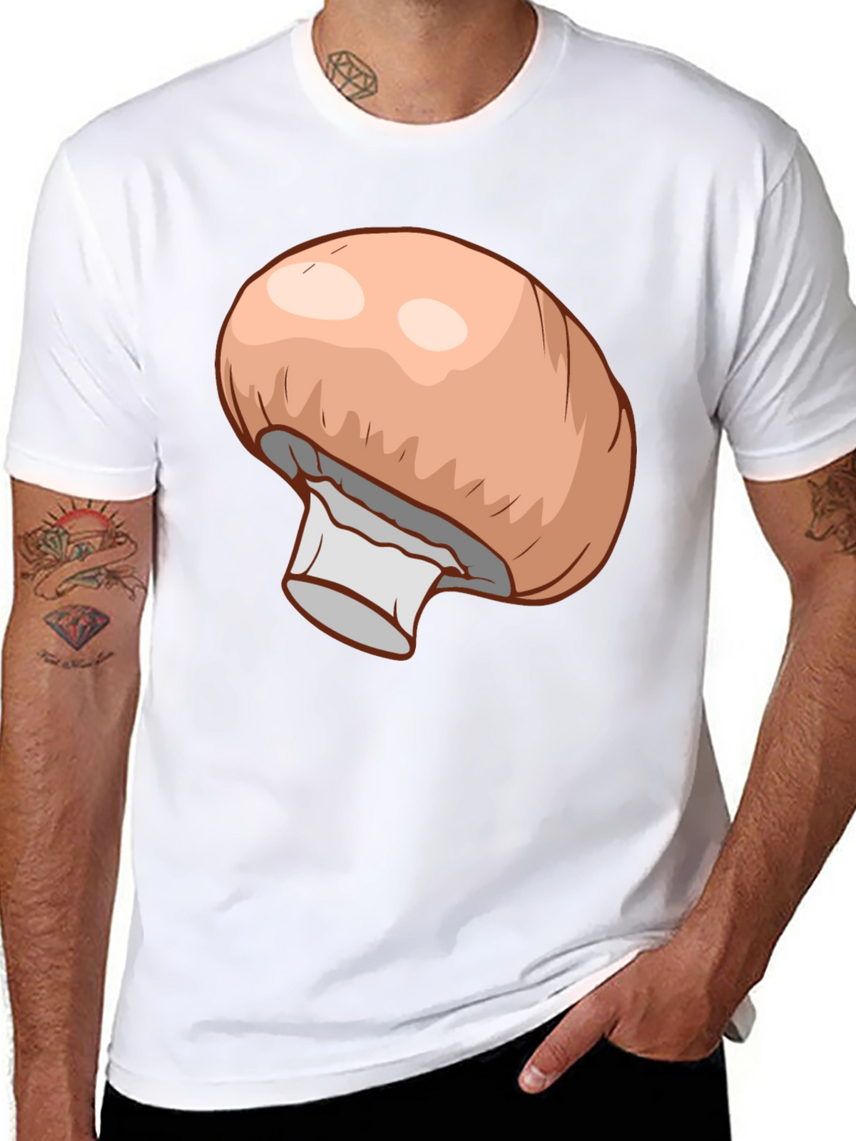 Mushroom Graphic Black T-Shirt