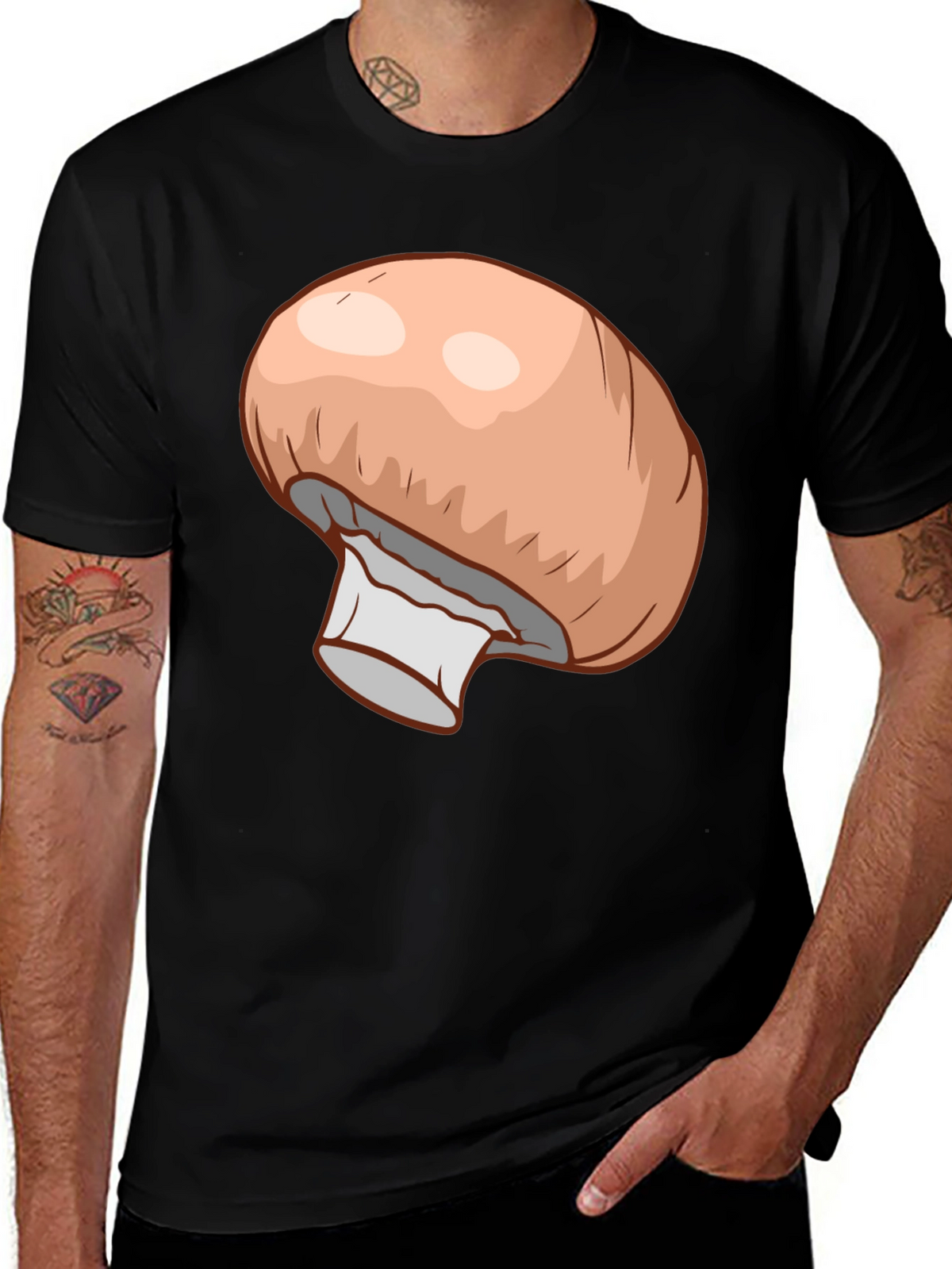 Mushroom Graphic Black T-Shirt