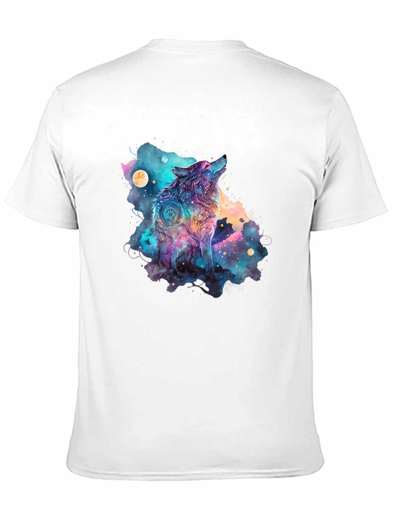 Cosmic Wolf Graphic Tee - Black T-Shirt