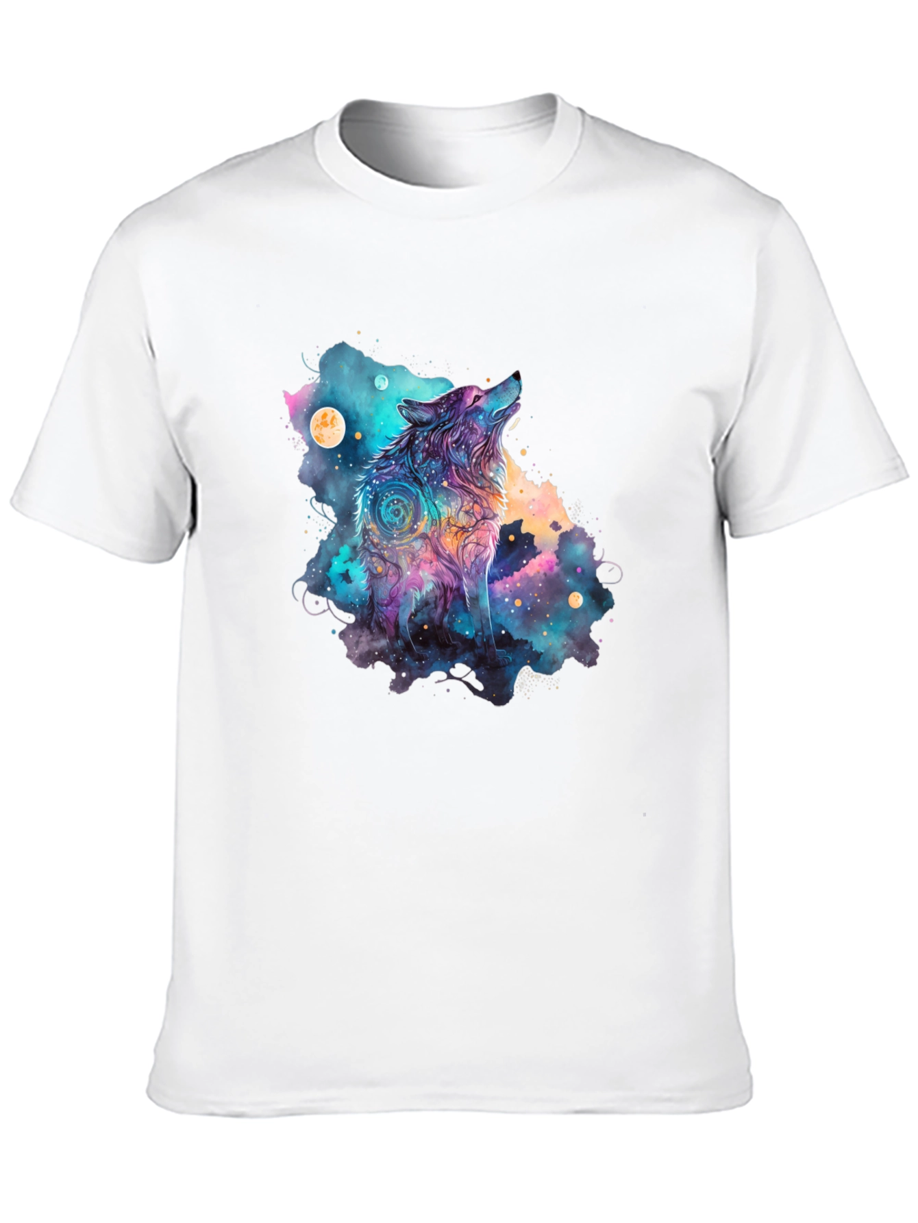 Cosmic Wolf Graphic Tee - Black T-Shirt