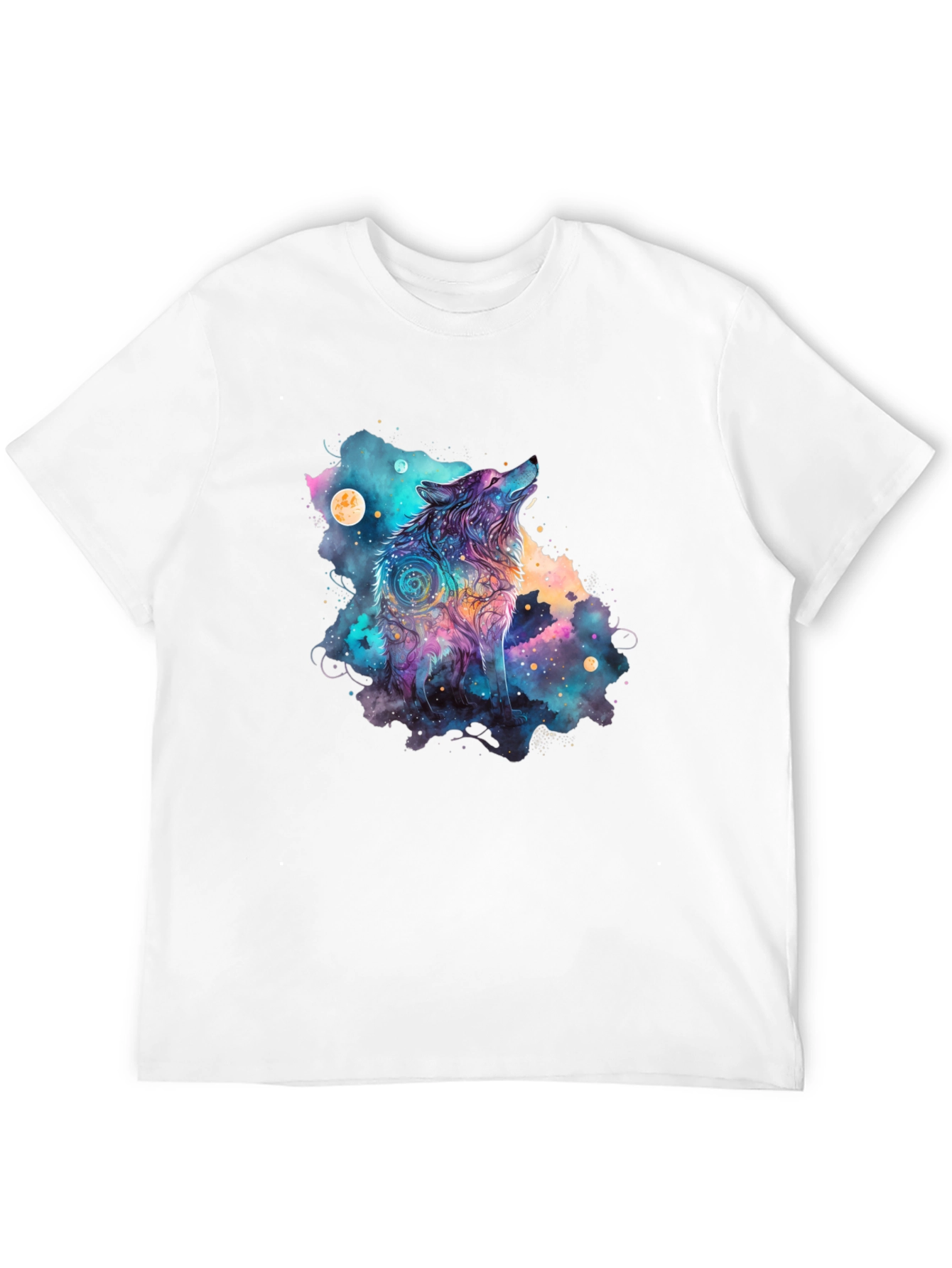 Cosmic Wolf Graphic Tee - Black T-Shirt