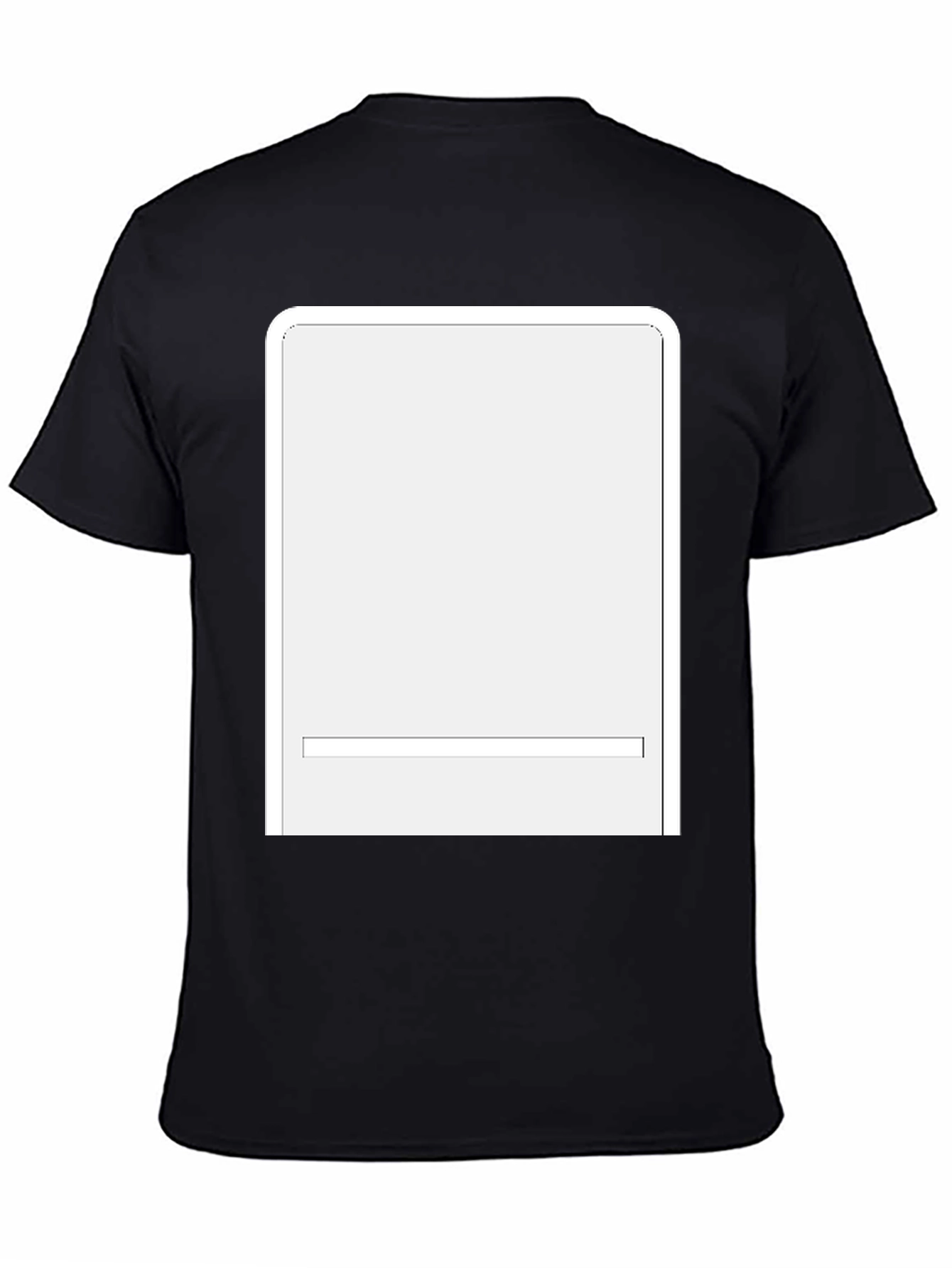 Blank White Rectangle Graphic Black T-Shirt