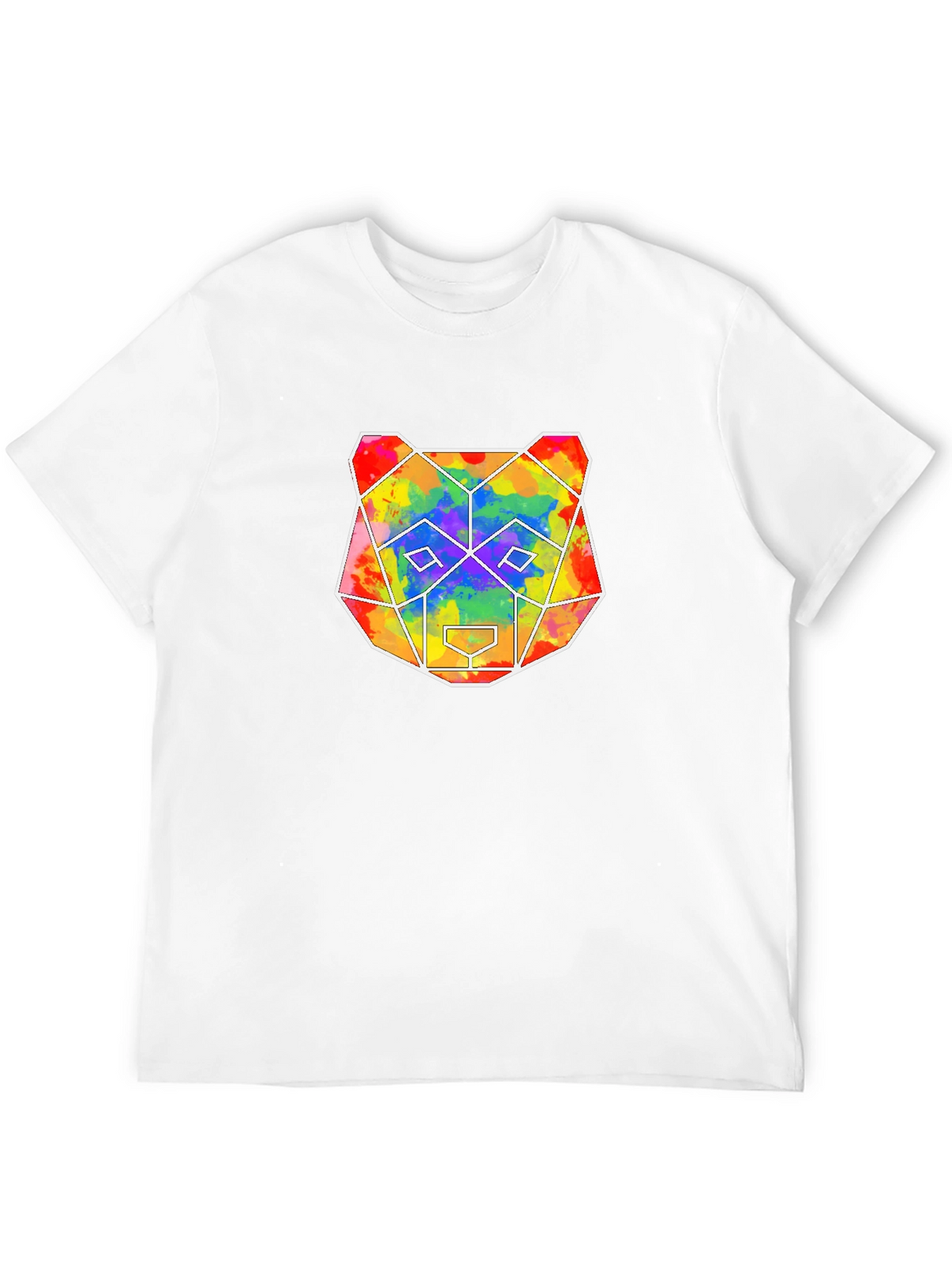 Geometric Bear Graphic Tee - Mens Black T-Shirt