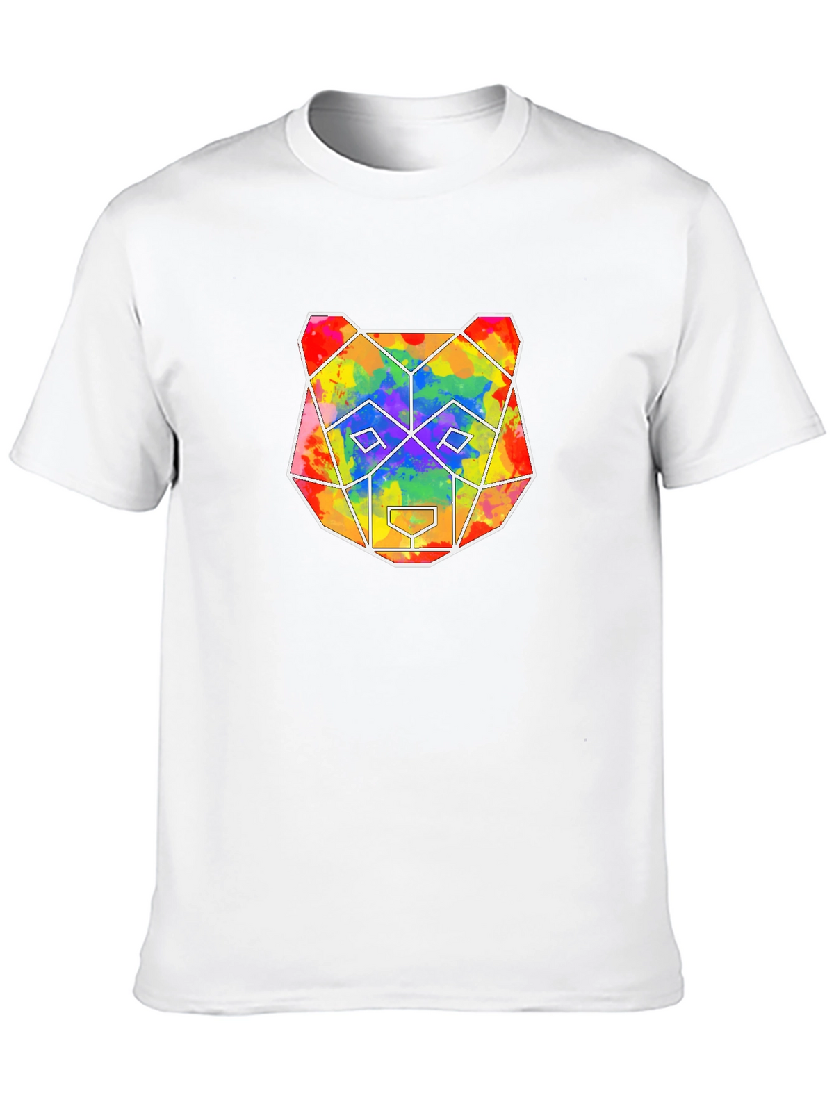 Geometric Bear Graphic Tee - Mens Black T-Shirt