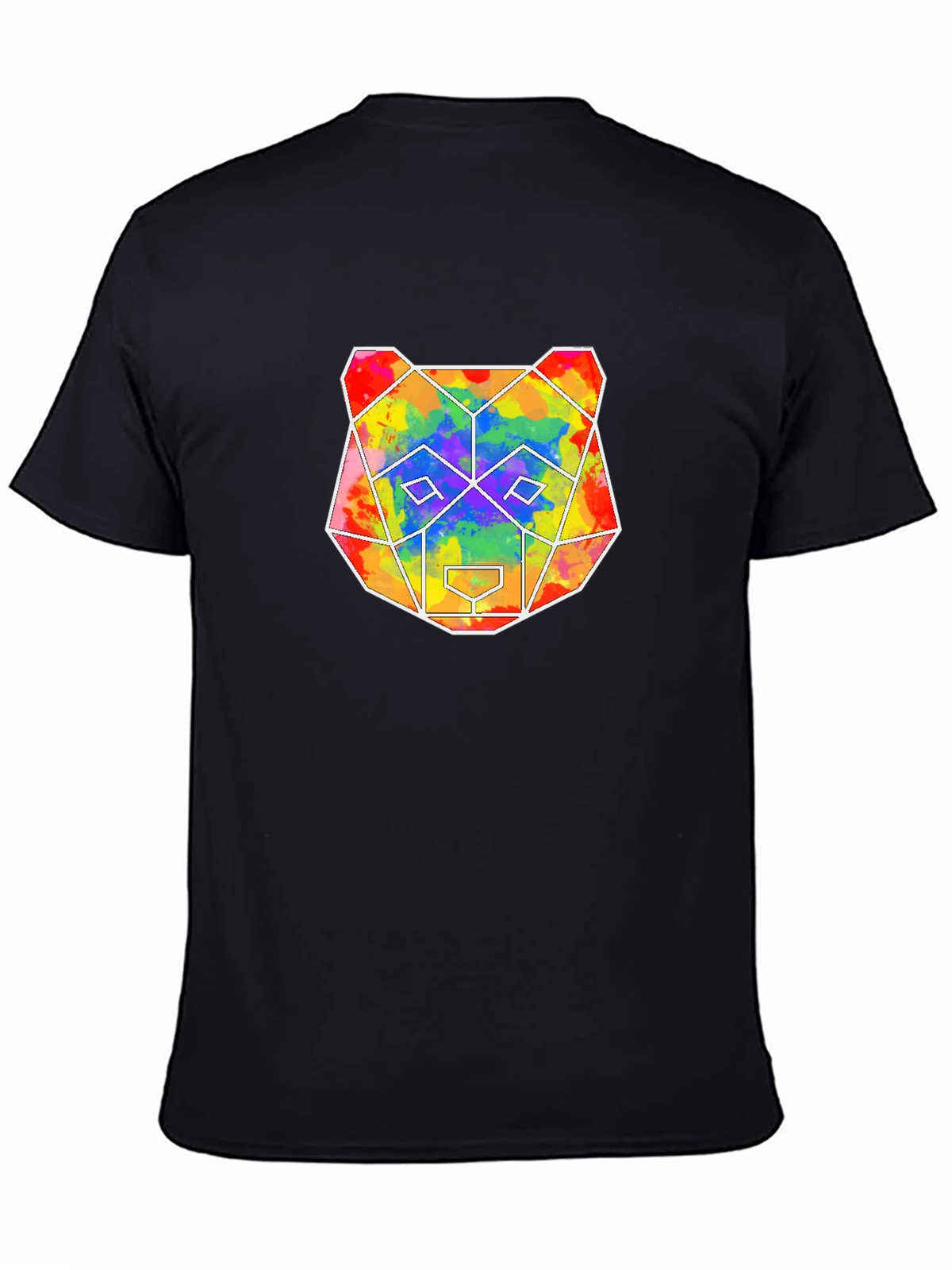 Geometric Bear Graphic Tee - Mens Black T-Shirt