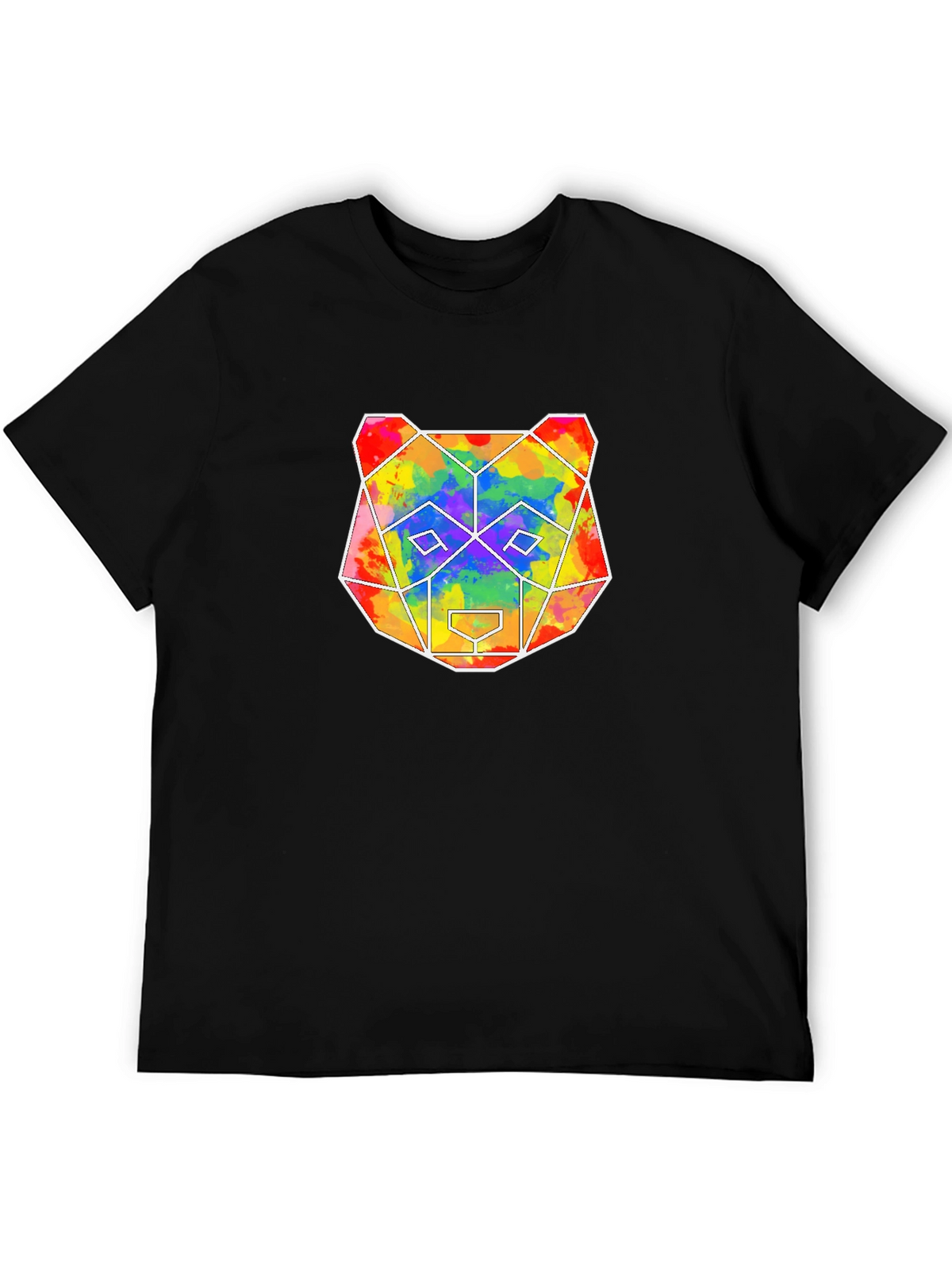 Geometric Bear Graphic Tee - Mens Black T-Shirt