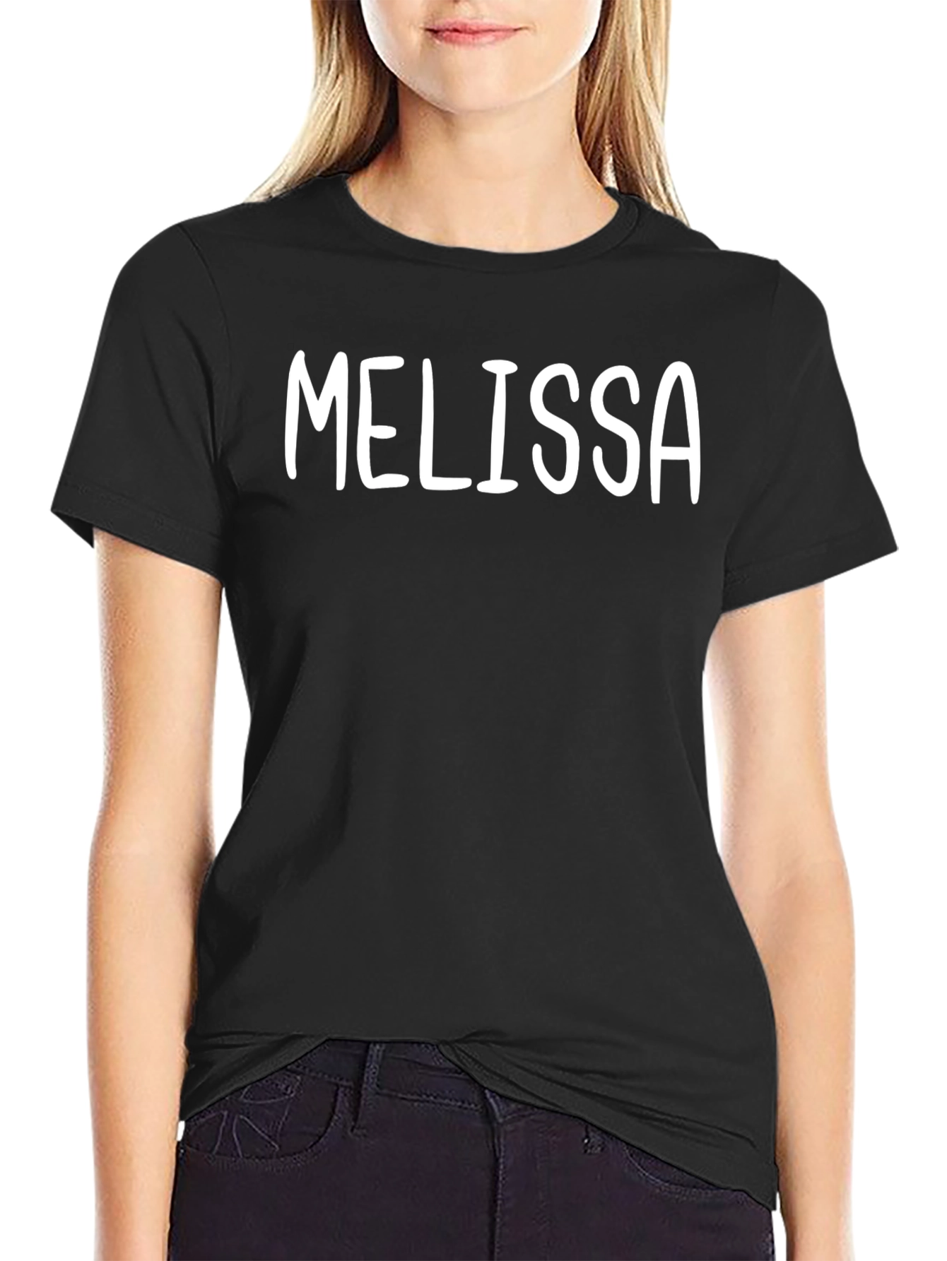 Melissa Custom Name Black T-Shirt
