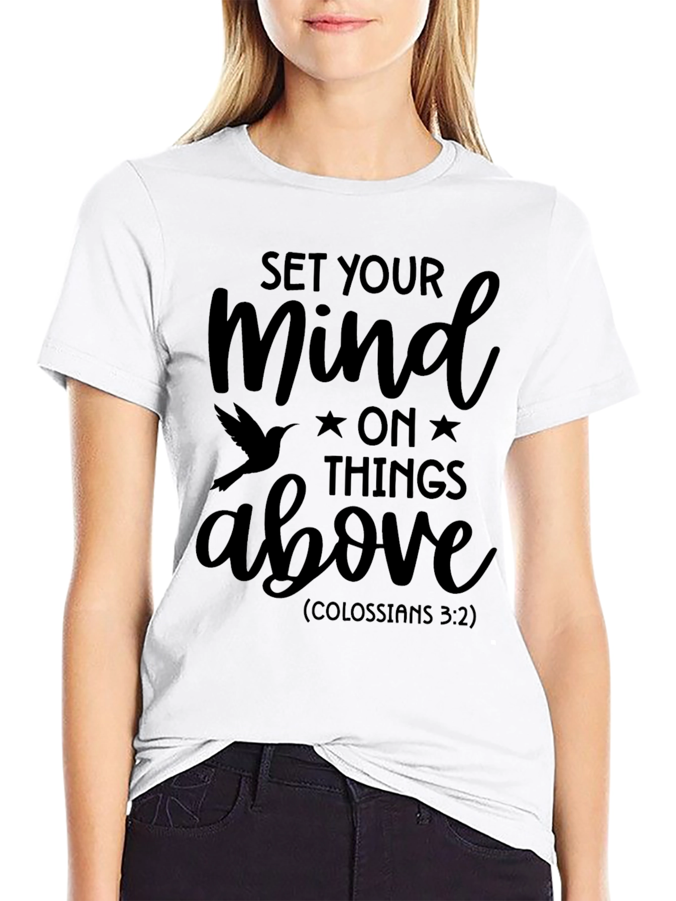 Set Your Mind Above Black Graphic Tee