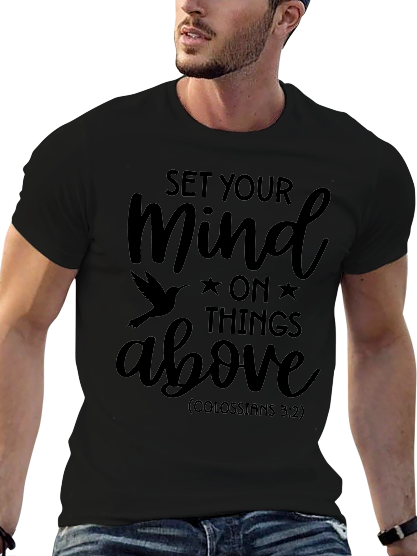 Set Your Mind Above Black Graphic Tee