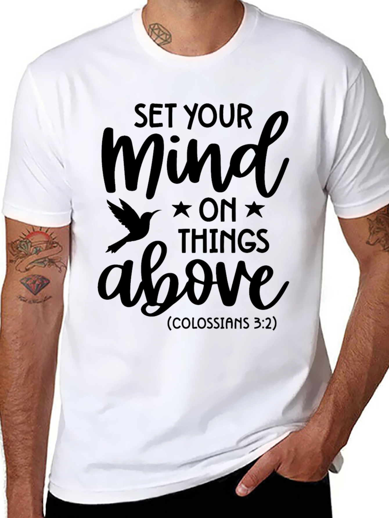 Set Your Mind Above Black Graphic Tee