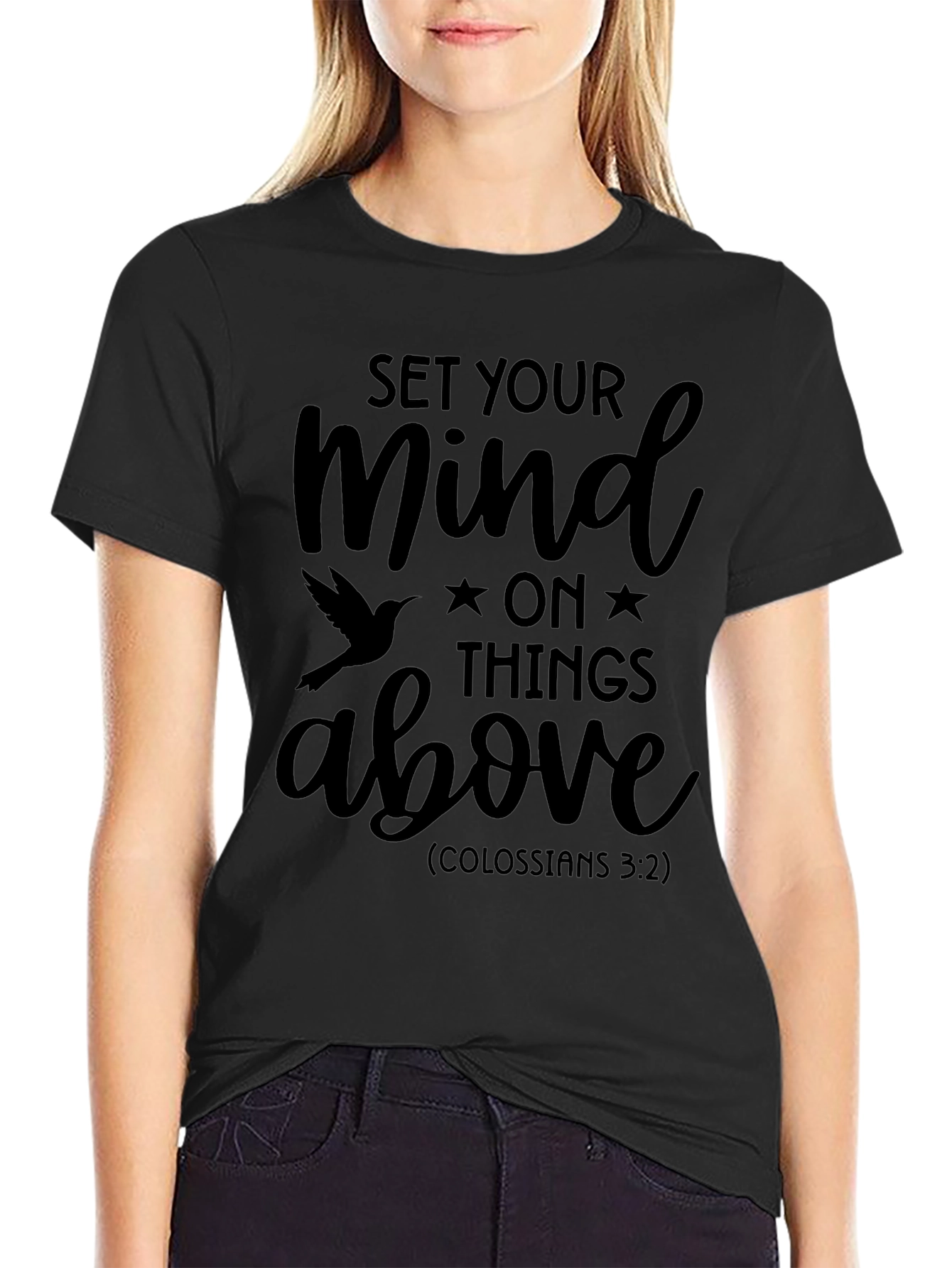 Set Your Mind Above Black Graphic Tee