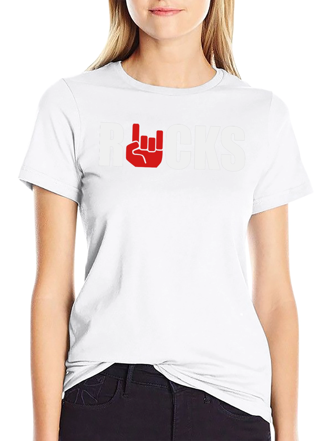 Rocks Graphic Tee - Black Cotton Blend T-Shirt