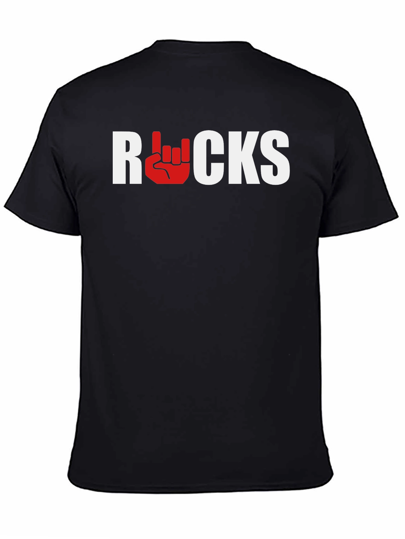 Rocks Graphic Tee - Black Cotton Blend T-Shirt