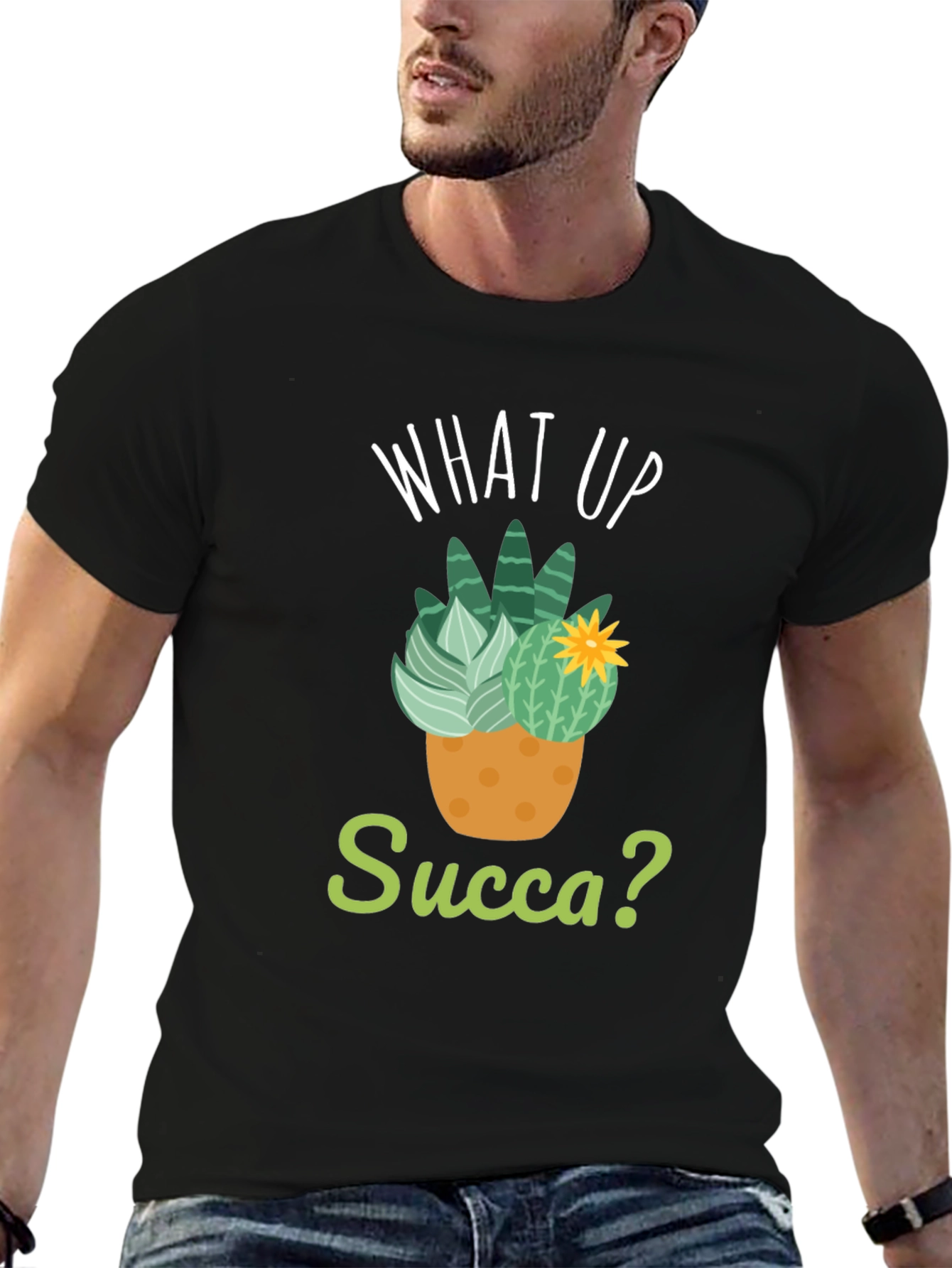 What Up Succa? T-Shirt - Funny Cactus Pun Tee