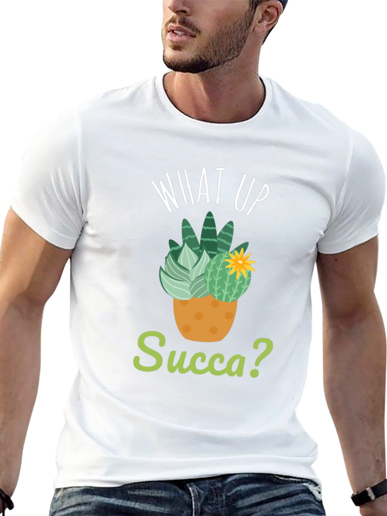 What Up Succa? T-Shirt - Funny Cactus Pun Tee