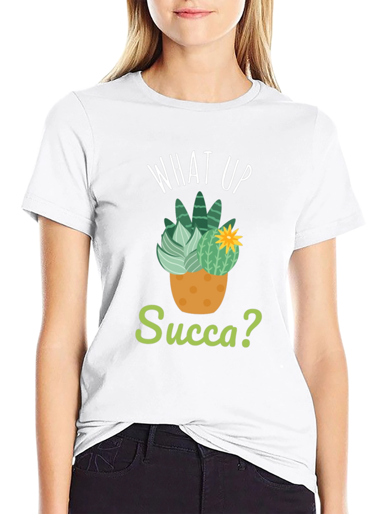What Up Succa? T-Shirt - Funny Cactus Pun Tee