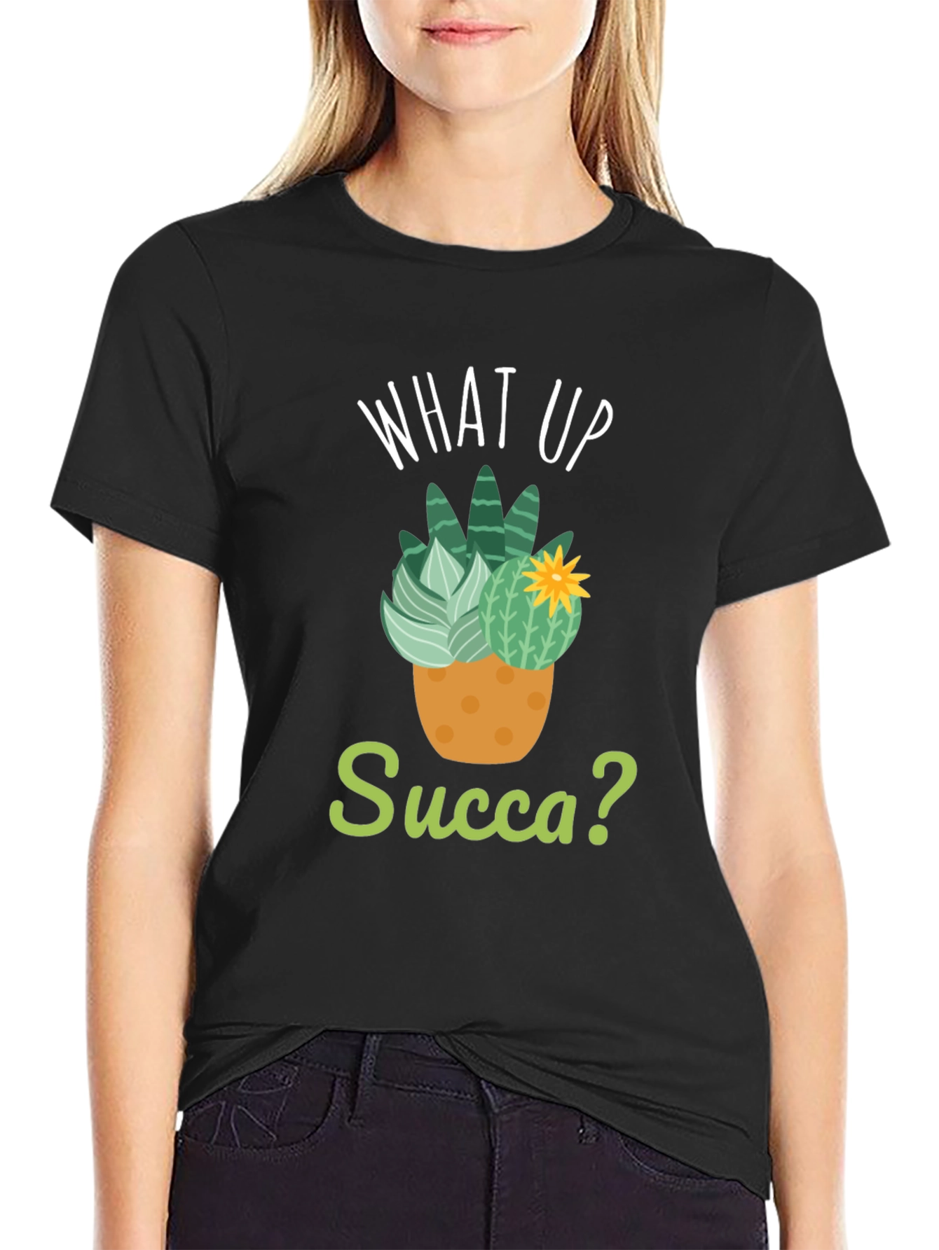 What Up Succa? T-Shirt - Funny Cactus Pun Tee