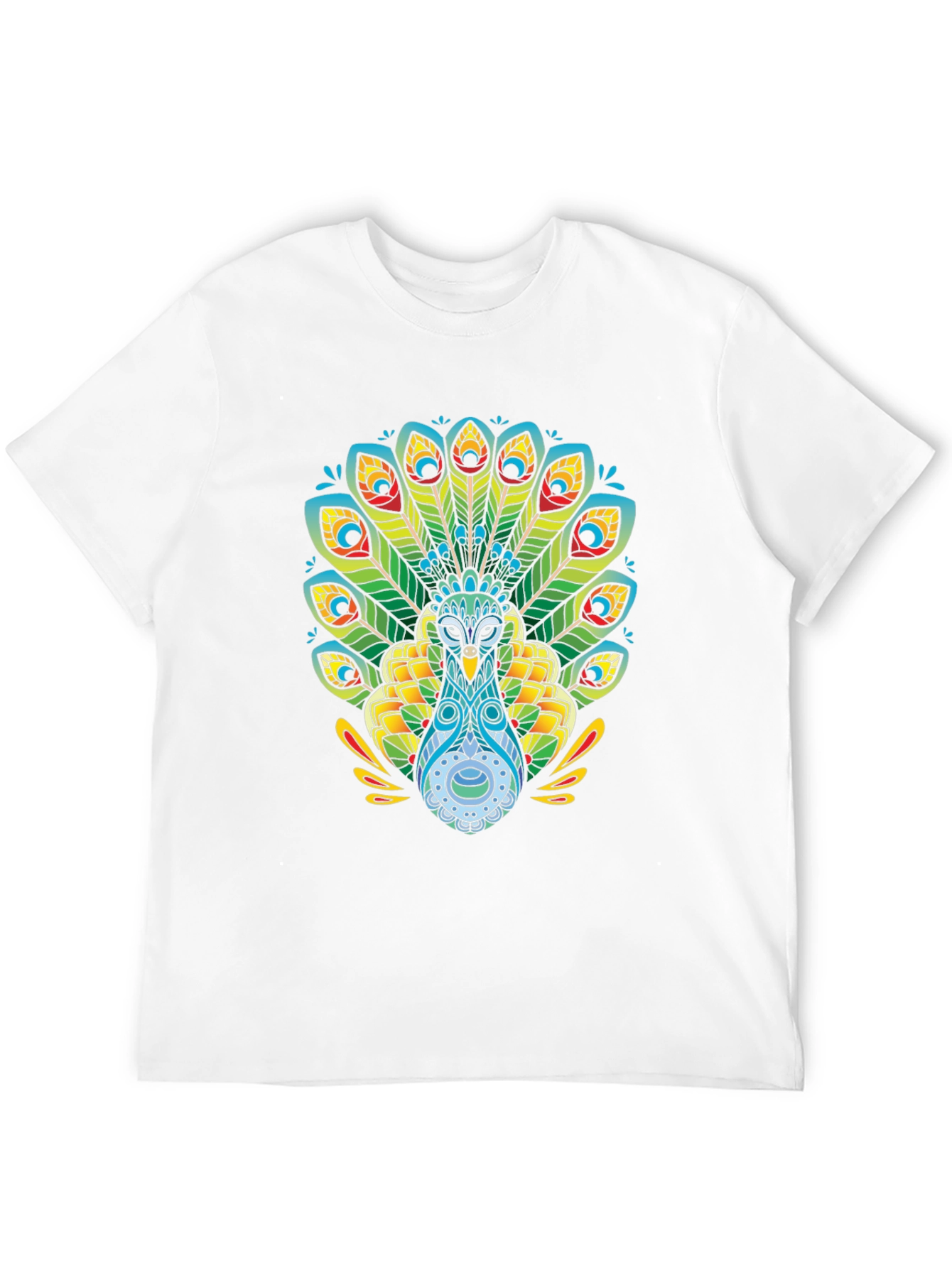 Peacock Graphic T-Shirt - Black Cotton Tee