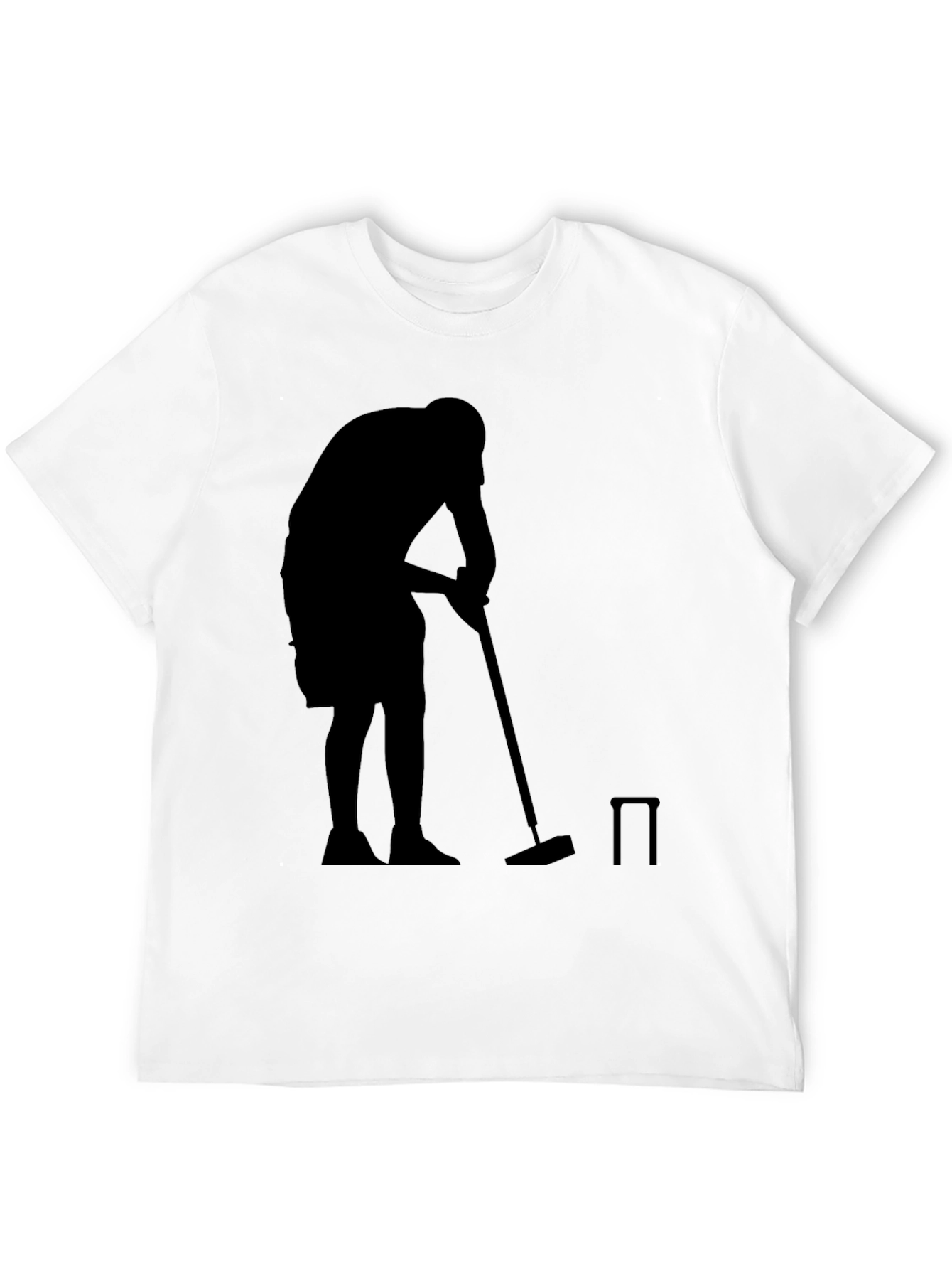 Silhouette Croquet Player Black T-Shirt