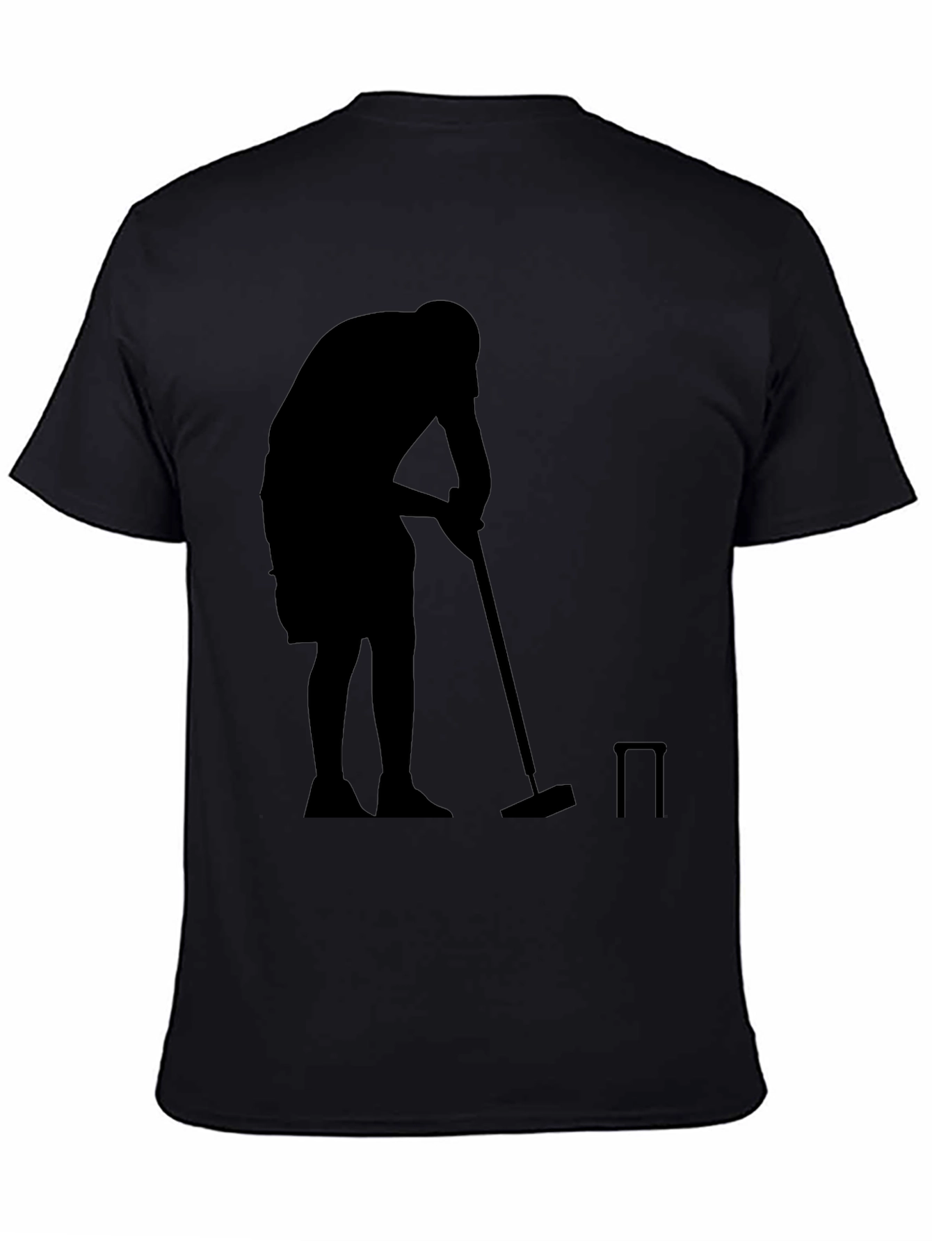 Silhouette Croquet Player Black T-Shirt