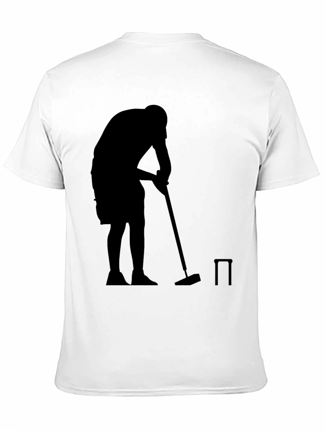 Silhouette Croquet Player Black T-Shirt