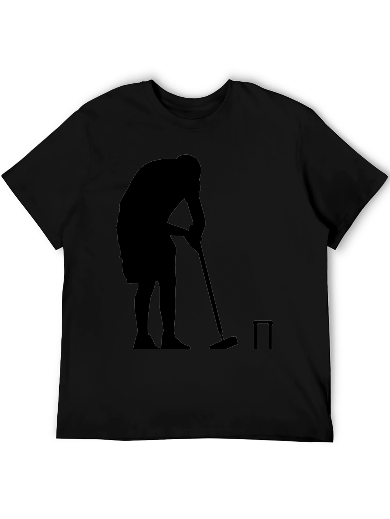 Silhouette Croquet Player Black T-Shirt