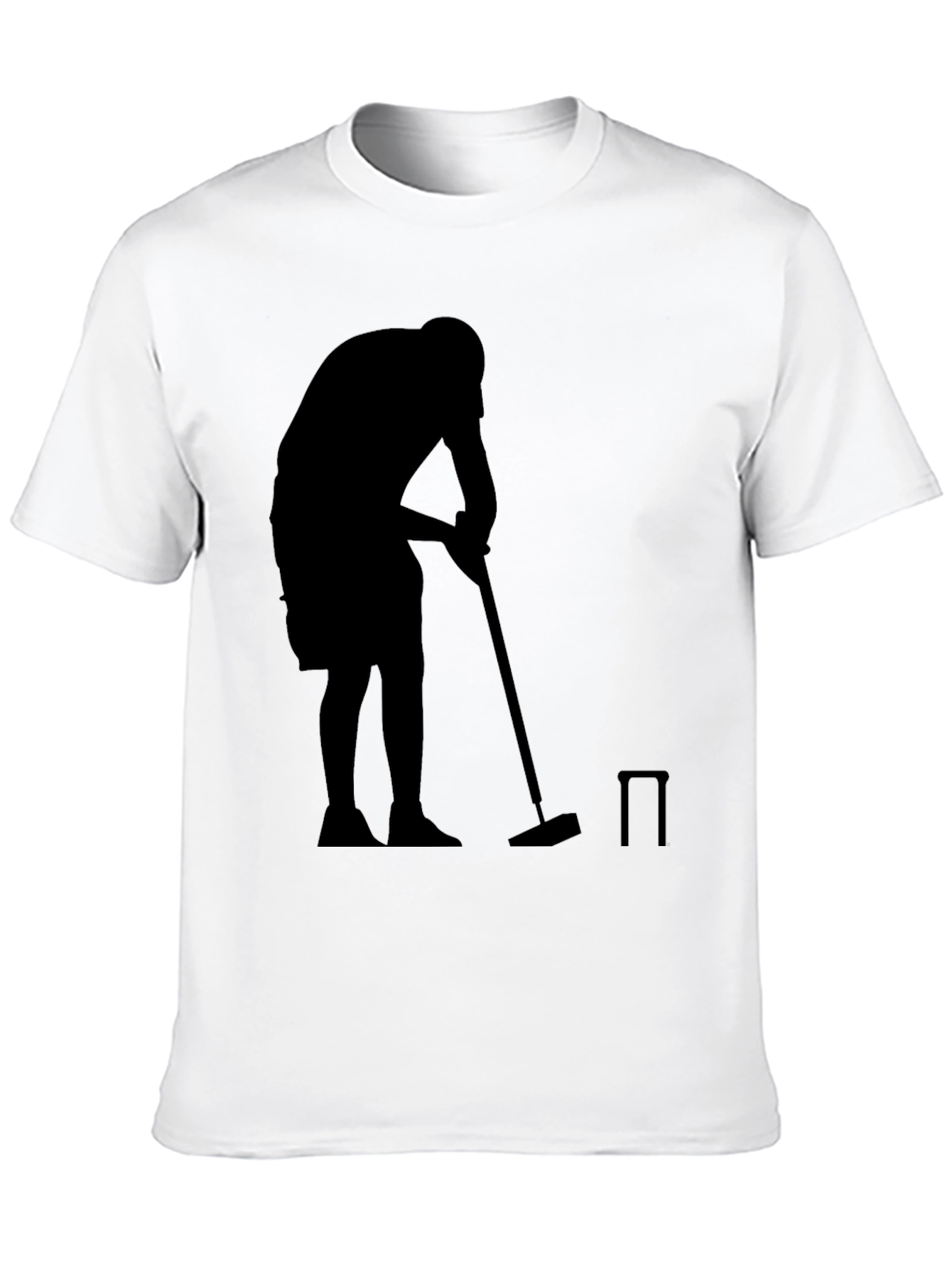 Silhouette Croquet Player Black T-Shirt