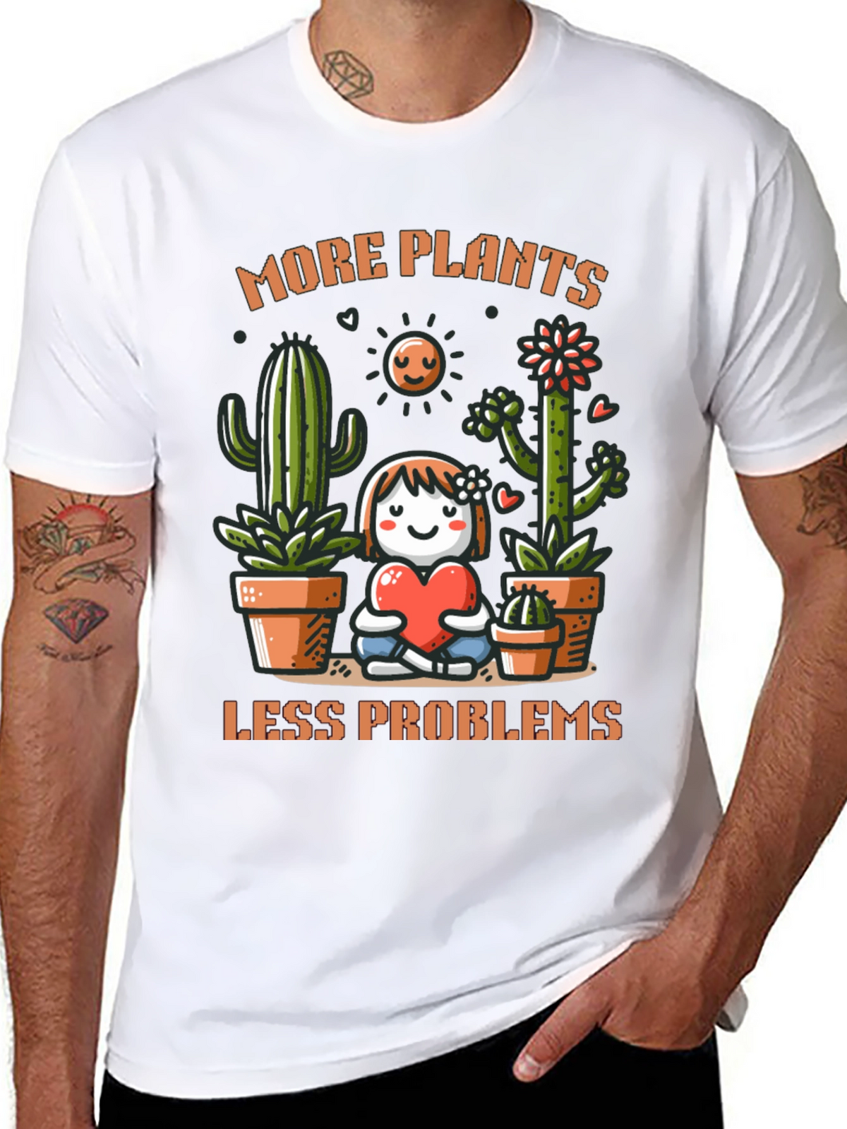More Plants Less Problems Graphic T-Shirt