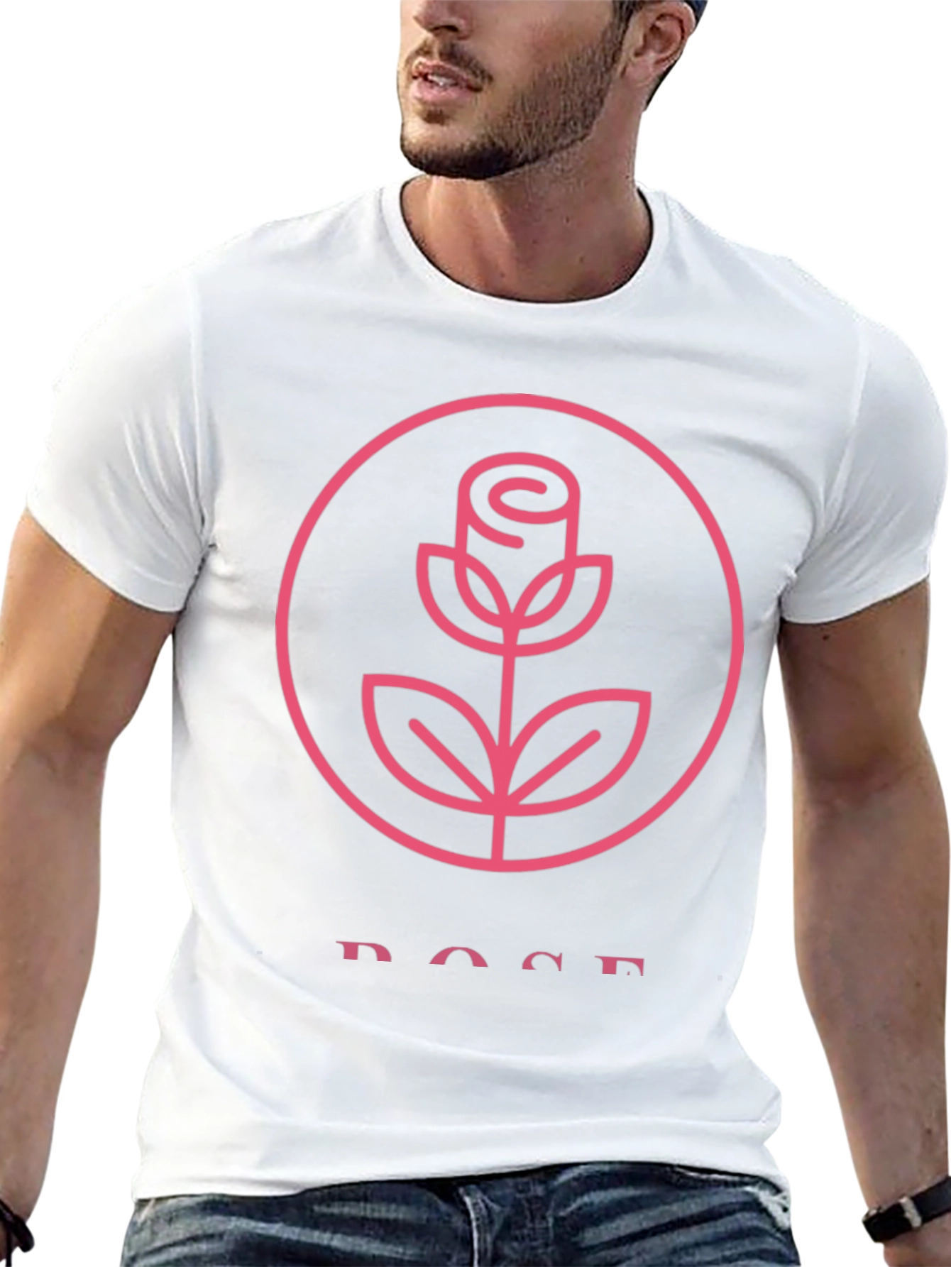 Rose Graphic Tee - Stylish Black T-Shirt
