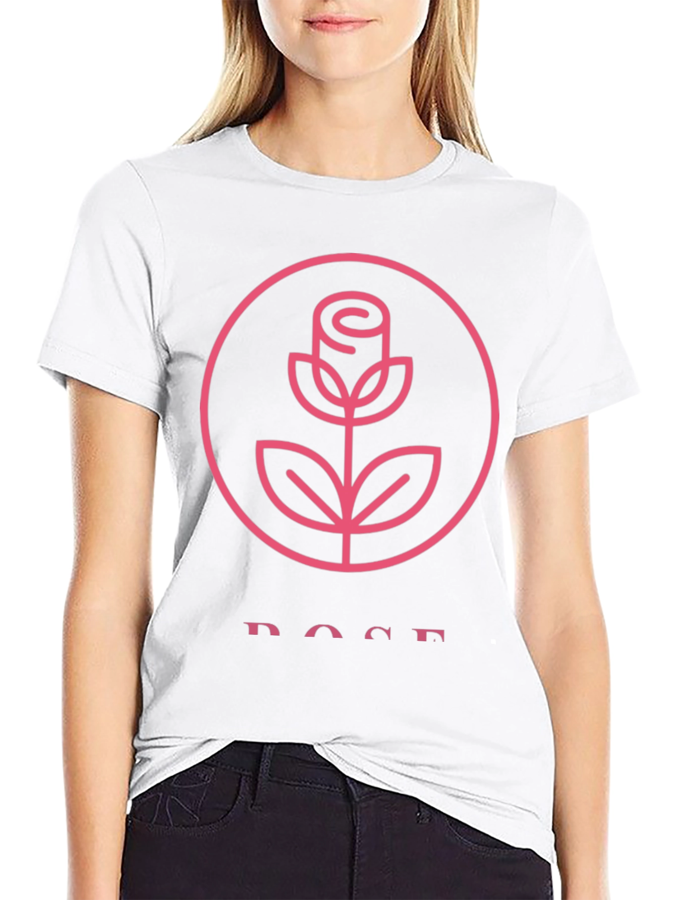 Rose Graphic Tee - Stylish Black T-Shirt