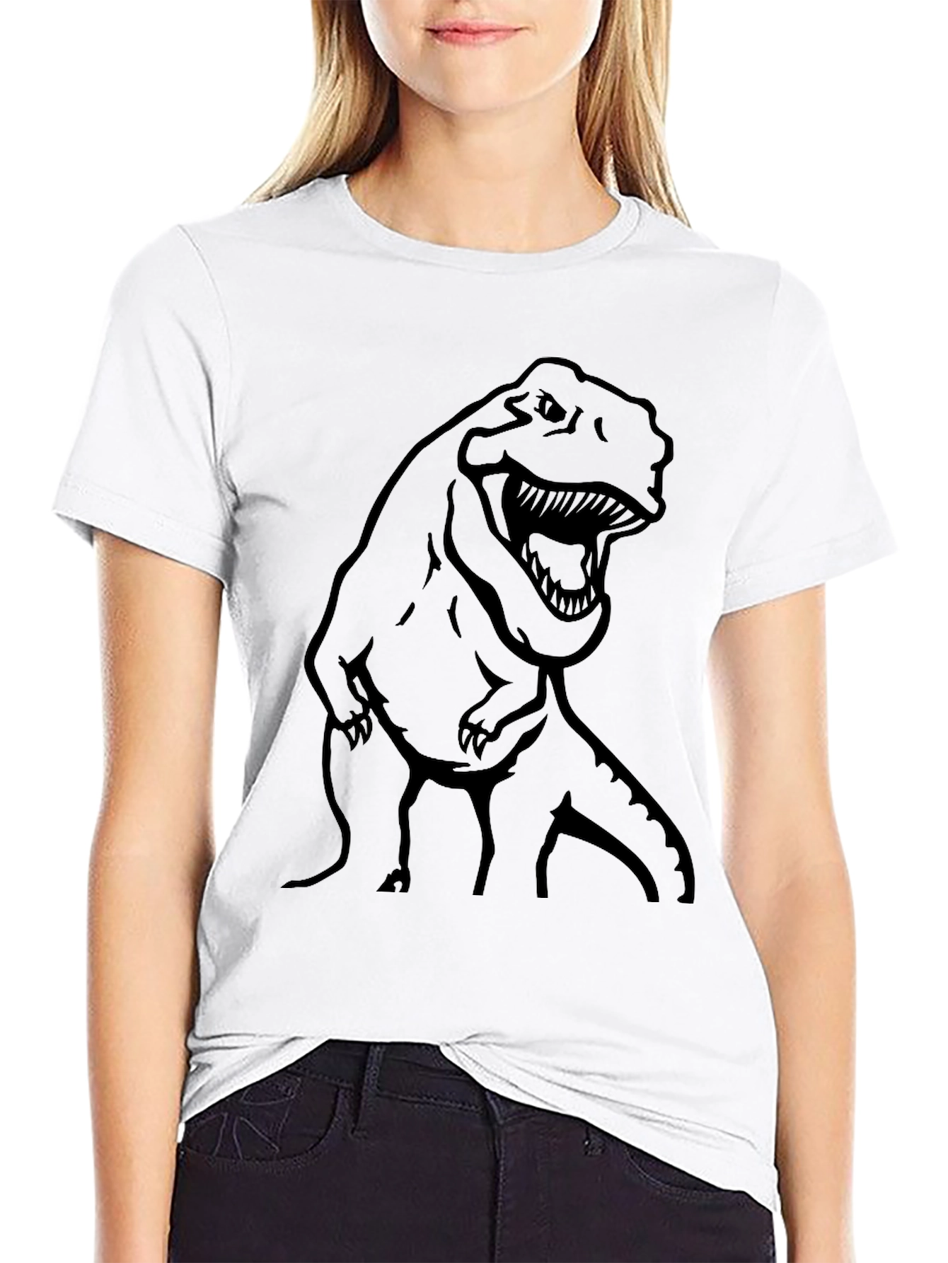 Dino T-Rex Graphic Tee - Black