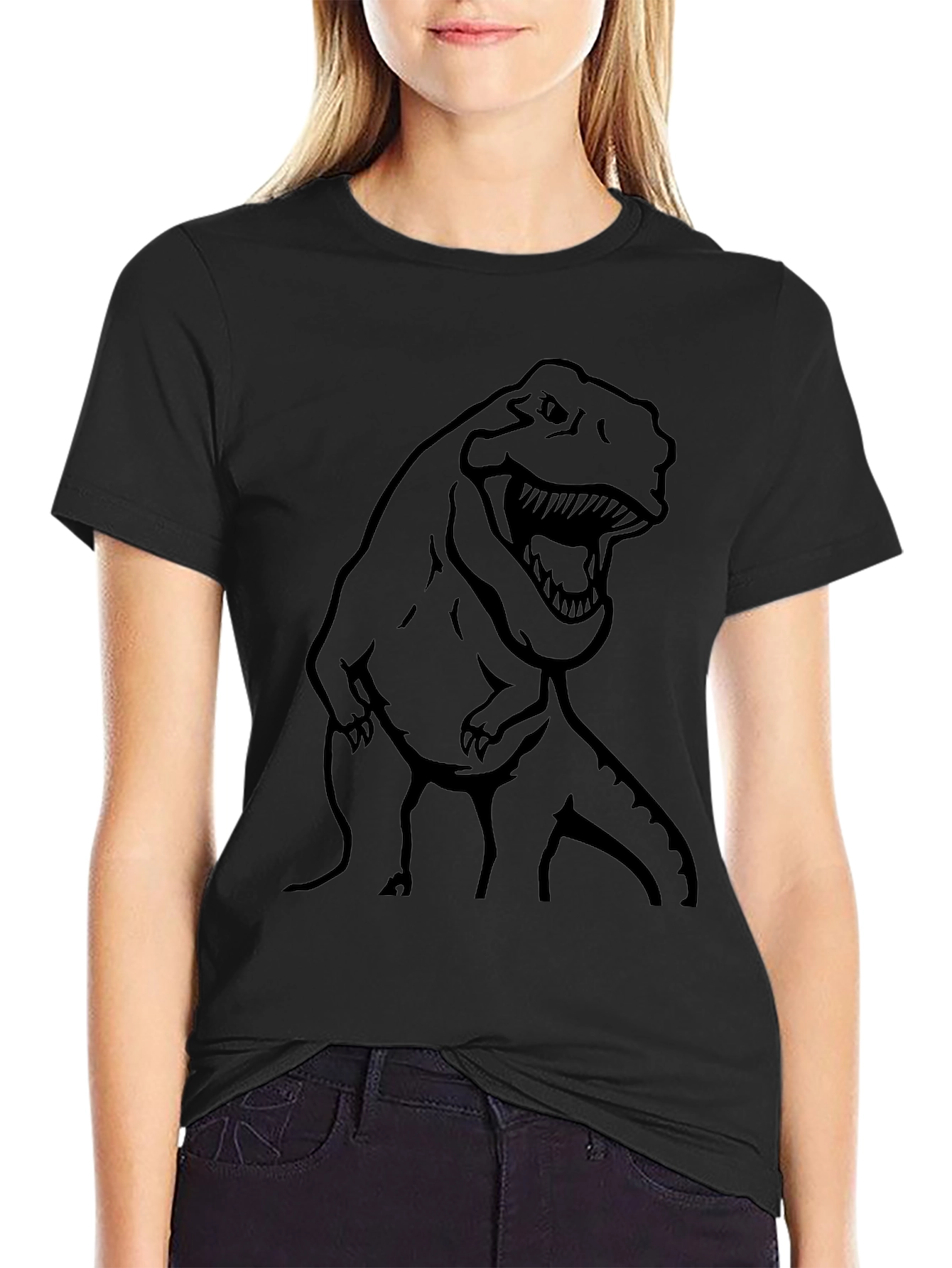 Dino T-Rex Graphic Tee - Black
