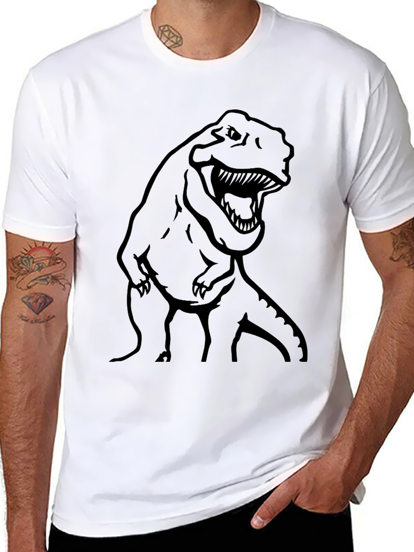 Dino T-Rex Graphic Tee - Black