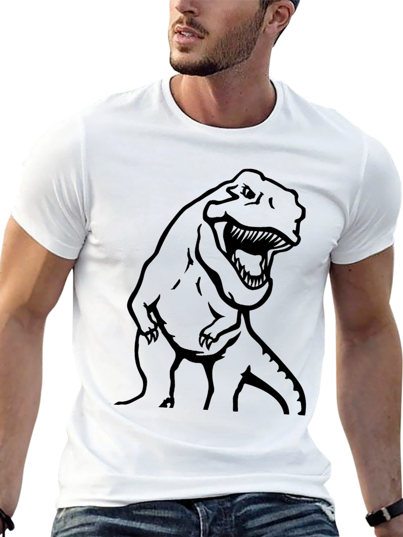 Dino T-Rex Graphic Tee - Black
