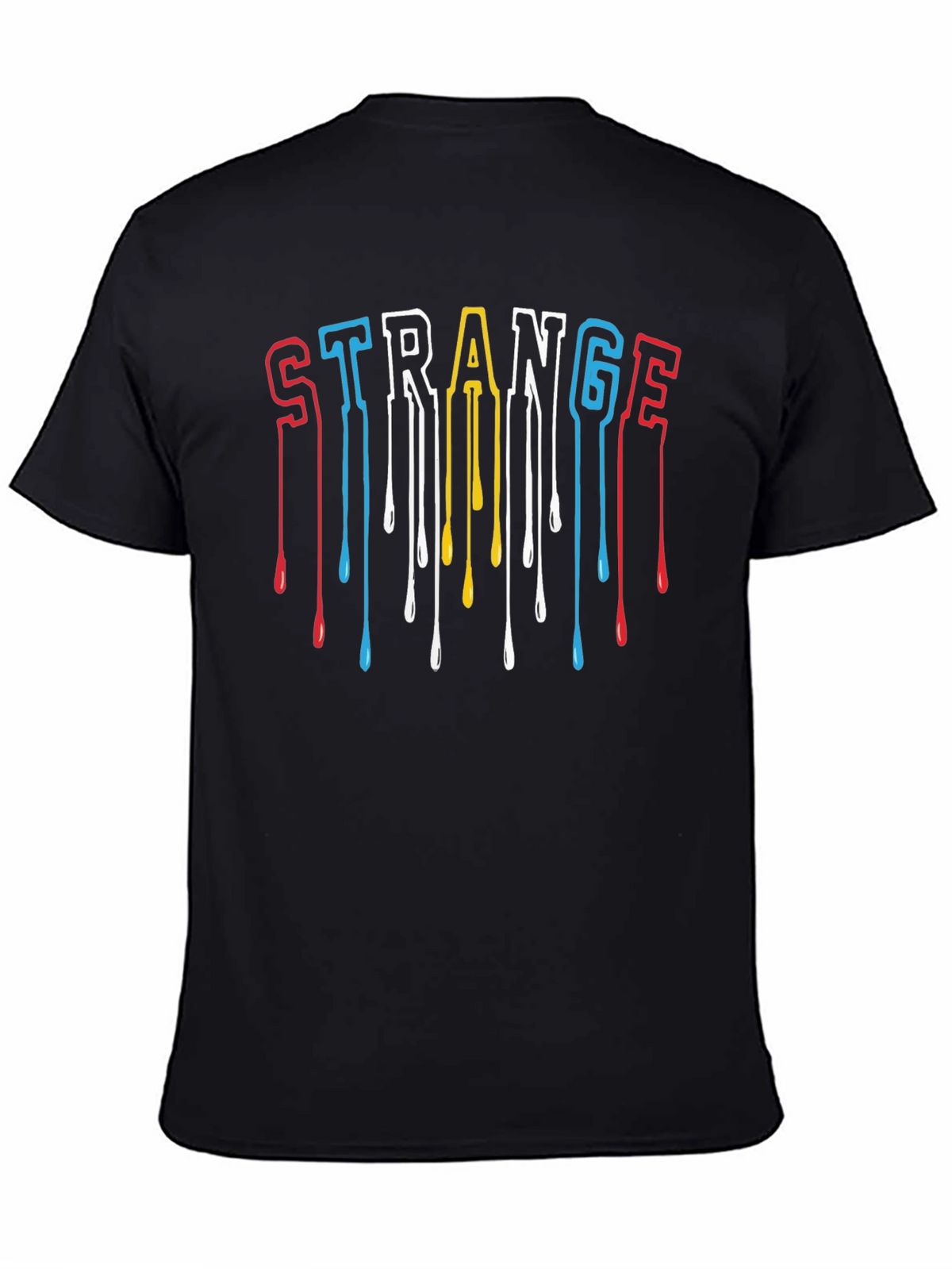 Strange Drip Graphic Tee - Black Cotton Blend
