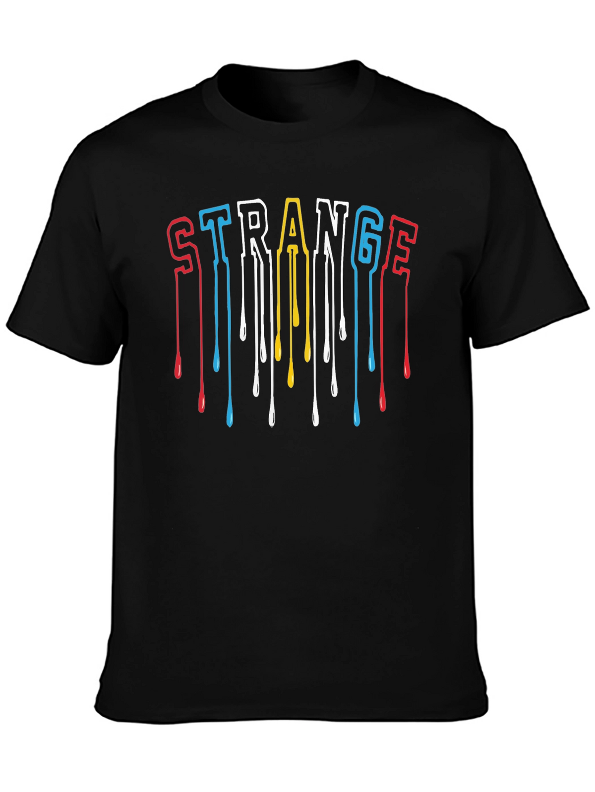 Strange Drip Graphic Tee - Black Cotton Blend
