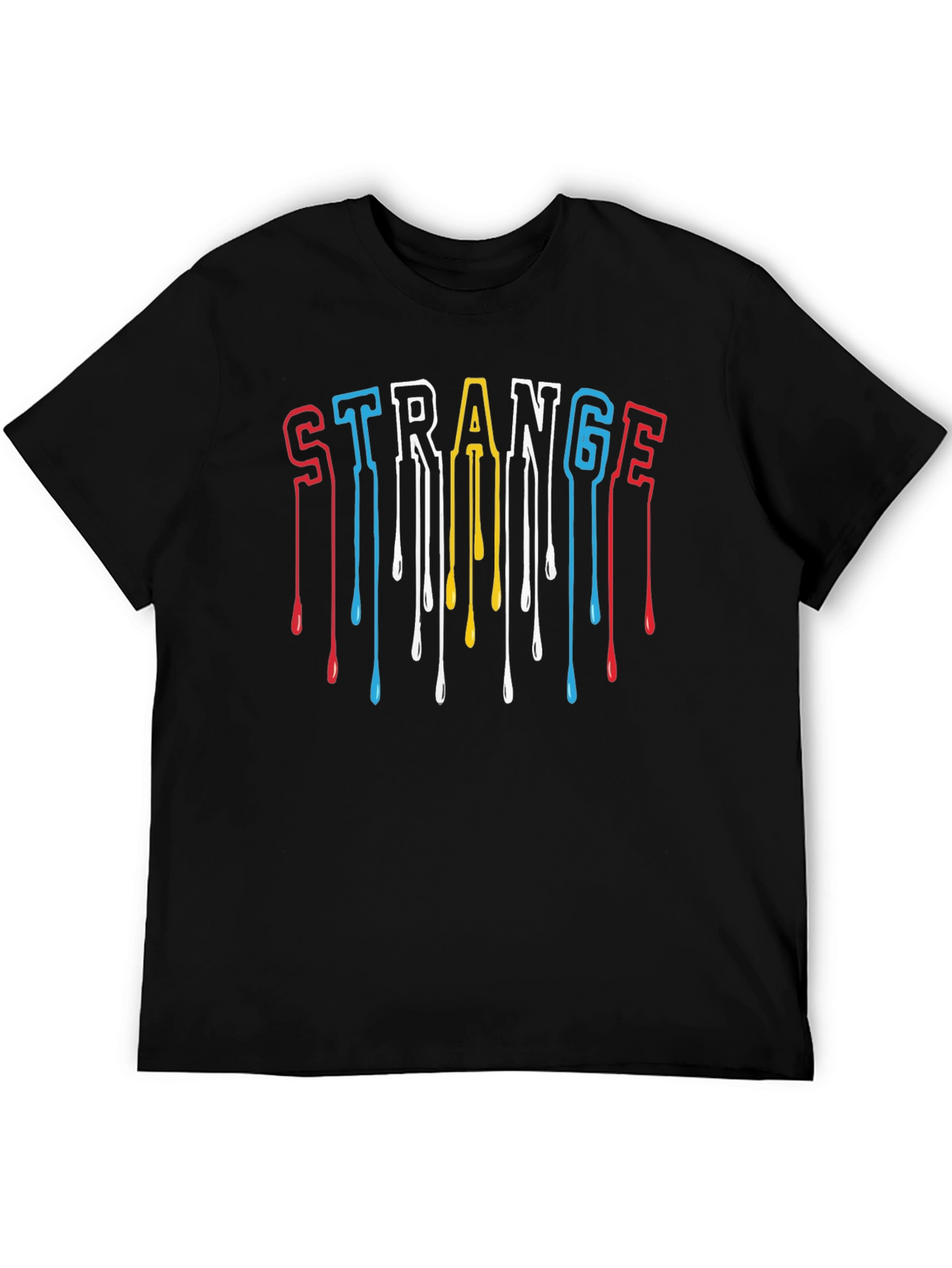 Strange Drip Graphic Tee - Black Cotton Blend