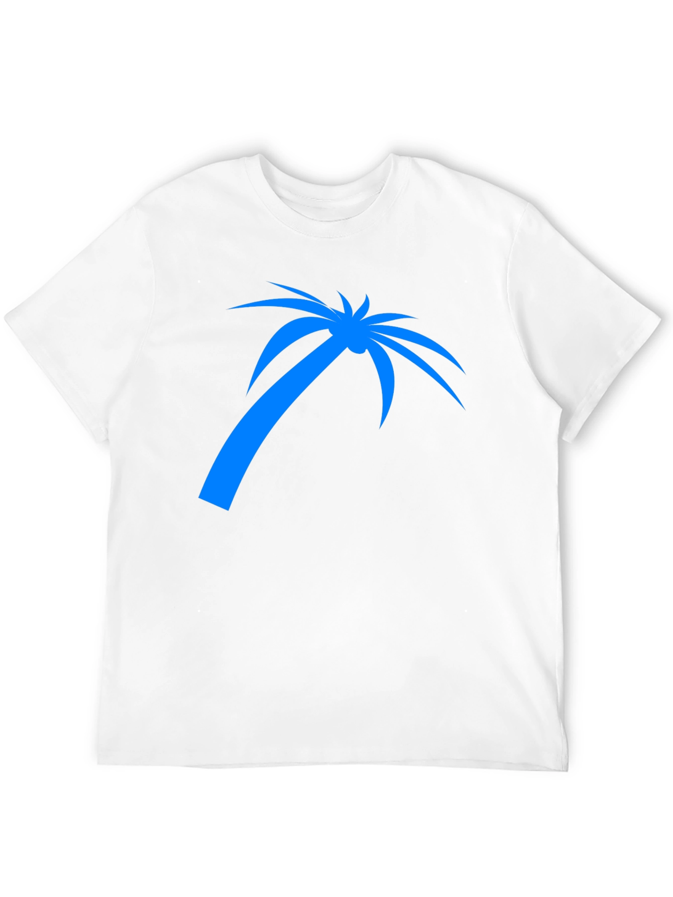 Blue Palm Tree Graphic Tee - Black Casual Shirt