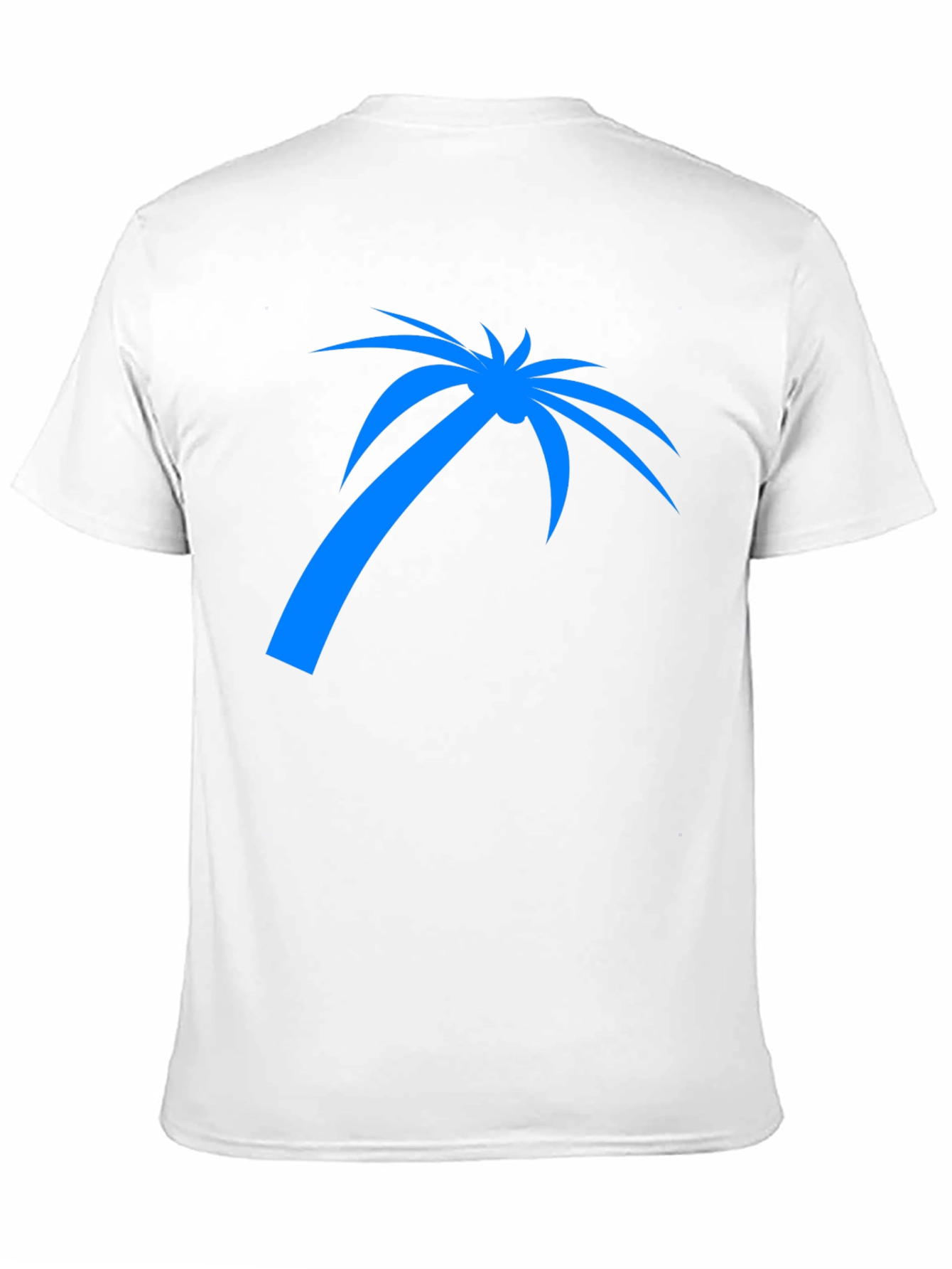 Blue Palm Tree Graphic Tee - Black Casual Shirt