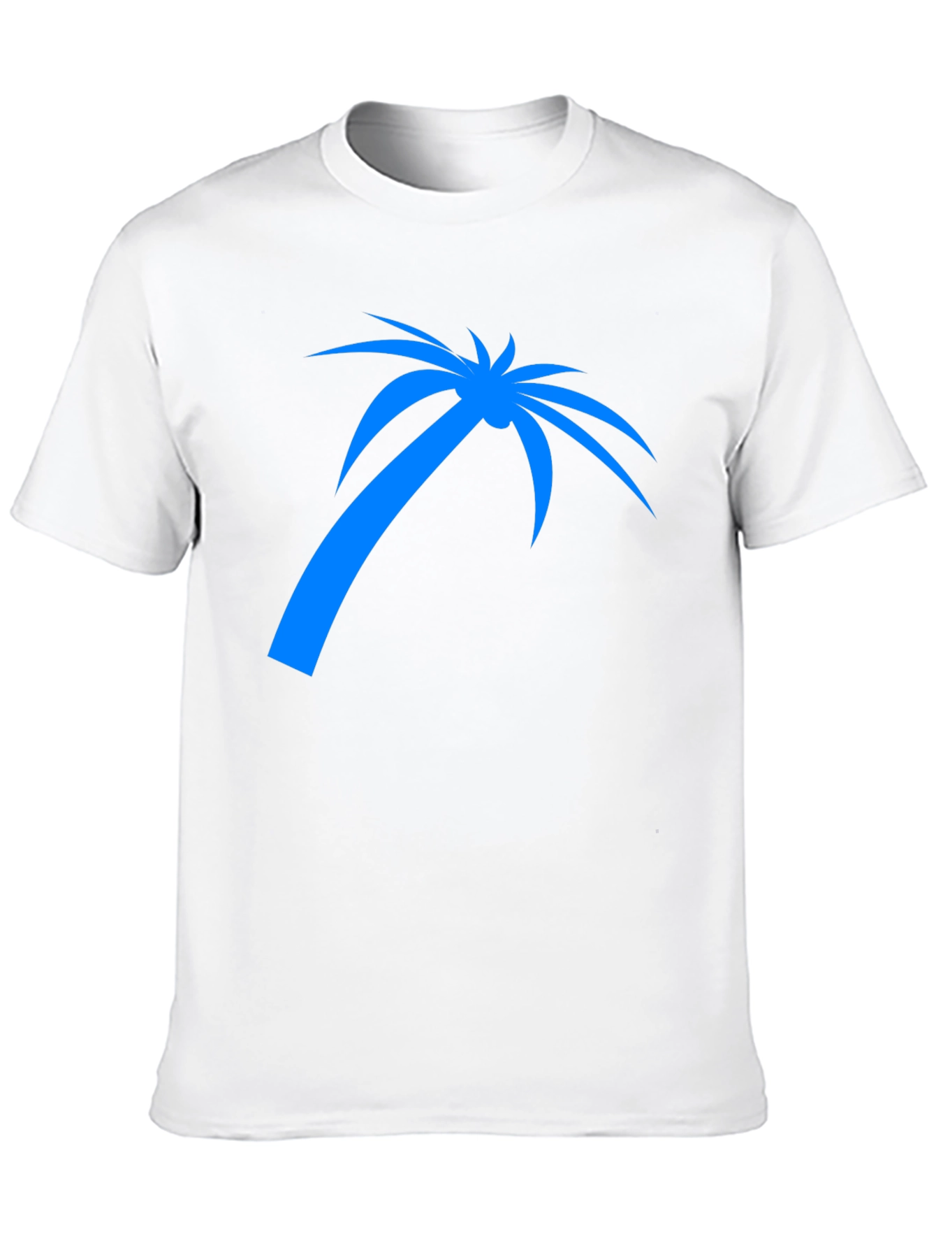Blue Palm Tree Graphic Tee - Black Casual Shirt