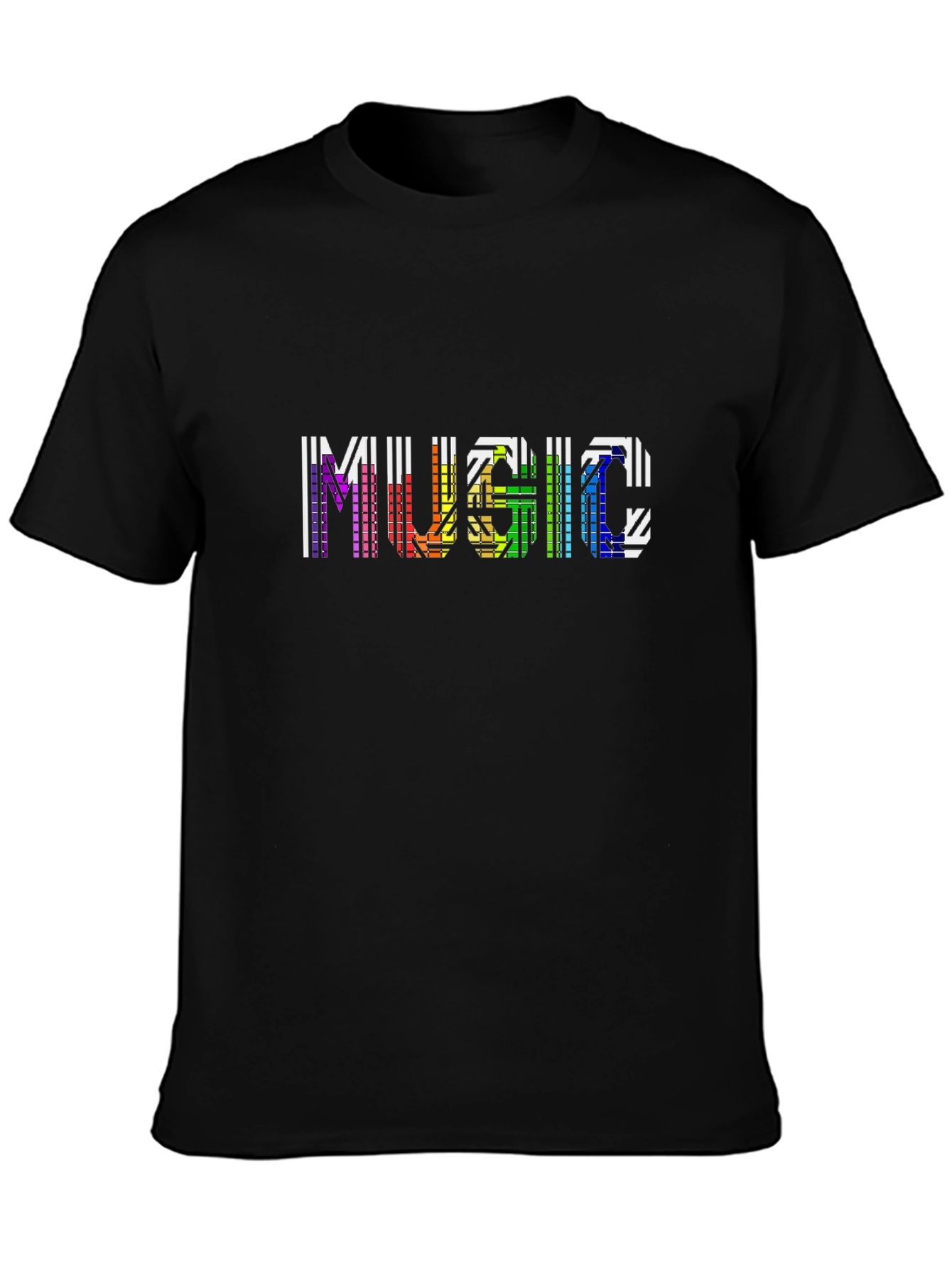 Rainbow Music Graphic Black T-Shirt